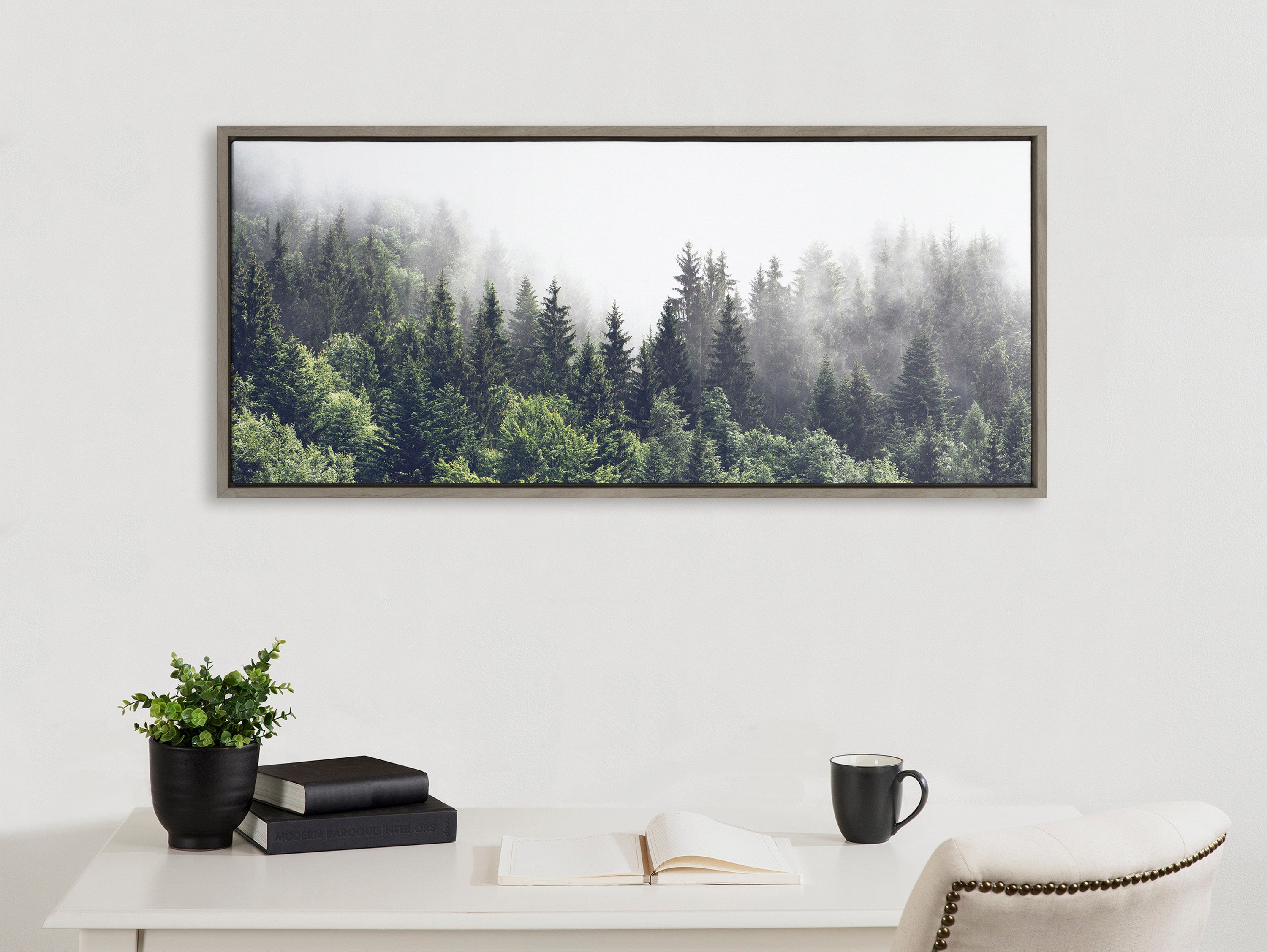 Framed Canvas Sylvie Graywash 18x40 5