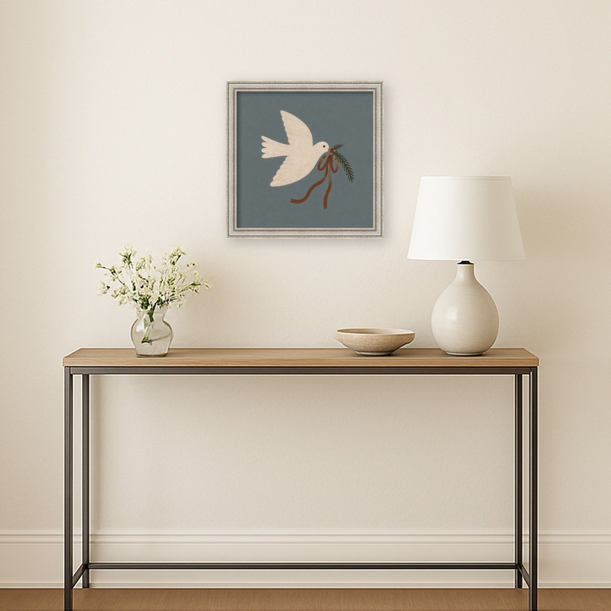 Mounted Canvas Cordelia Thin Silver 11x11 5