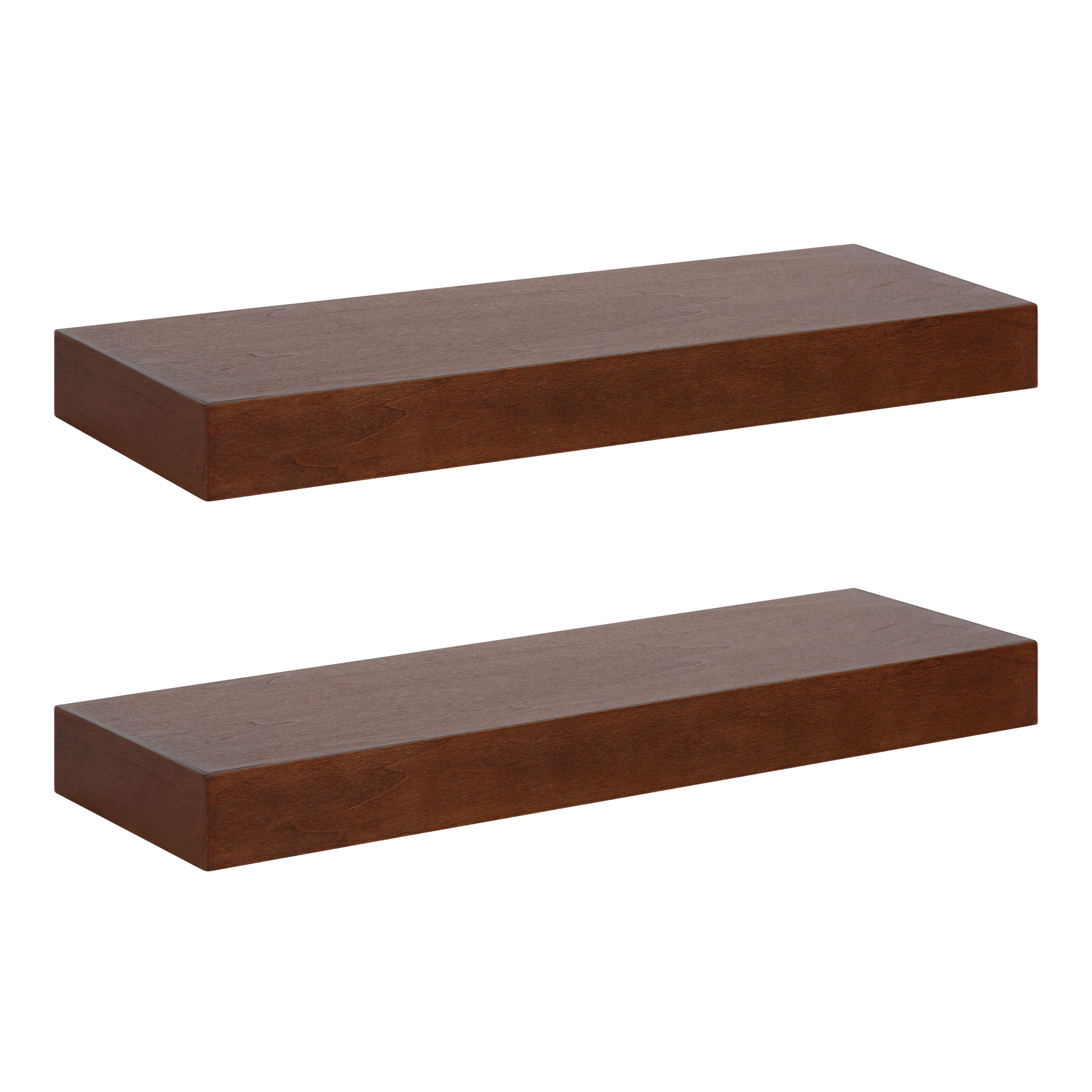 Floating Shelf 2 Piece 24 Inch Walnut Brown 1