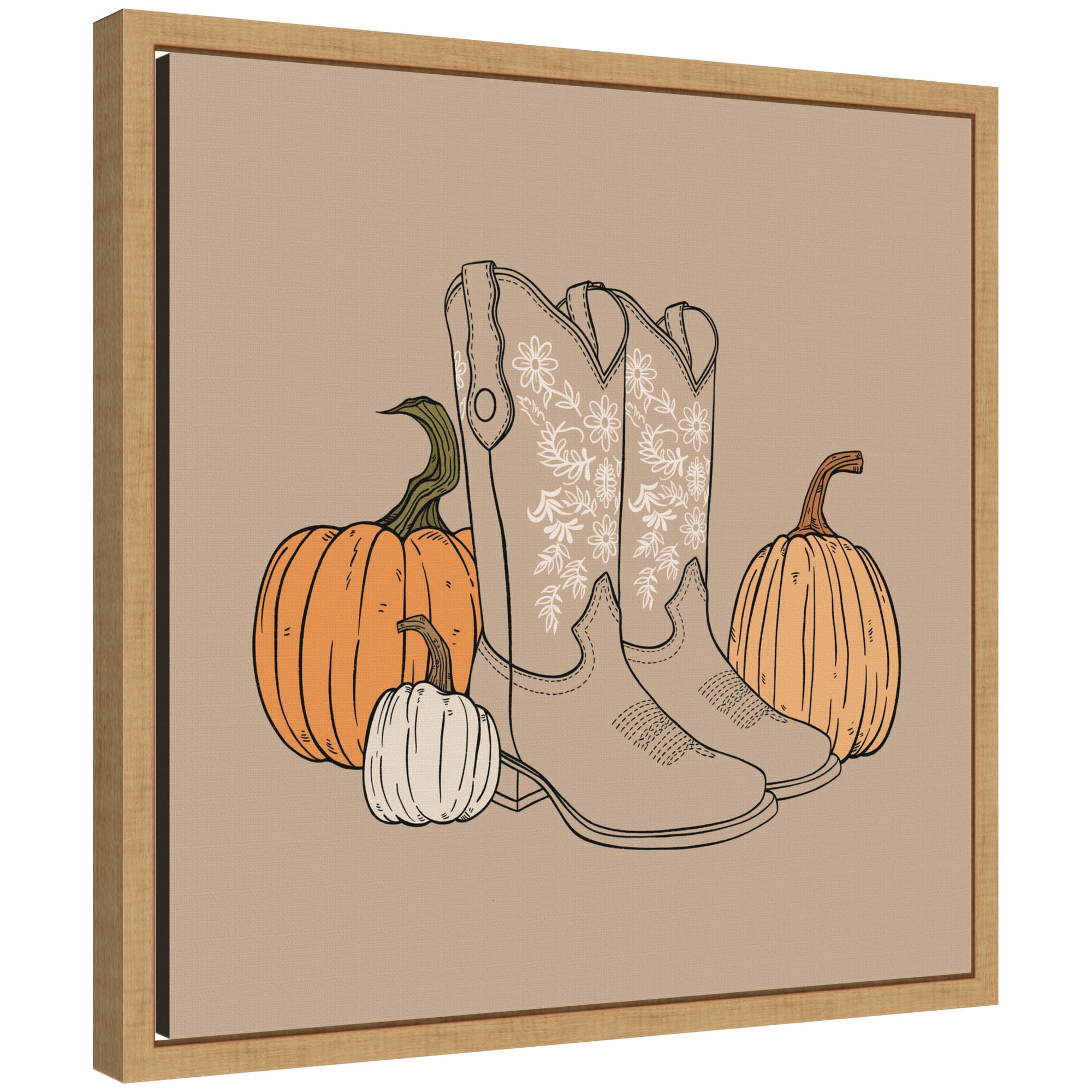 Framed Canvas 16x16 Sylvie Natural 1