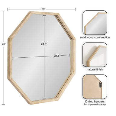 Octagon Mirror Natural 28x28 2