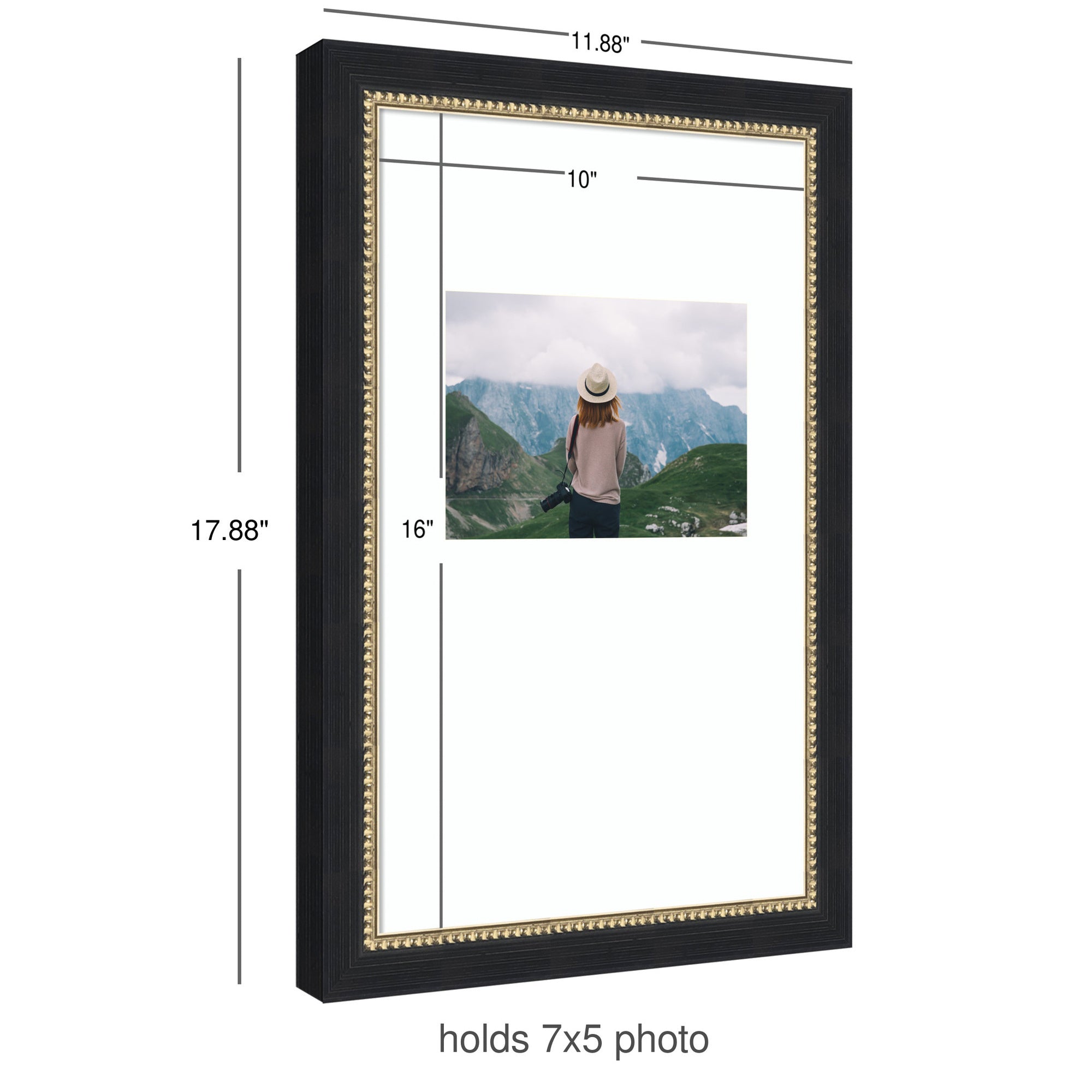 Wall Frame Belmont Black 10x16 matted to 5x7 2
