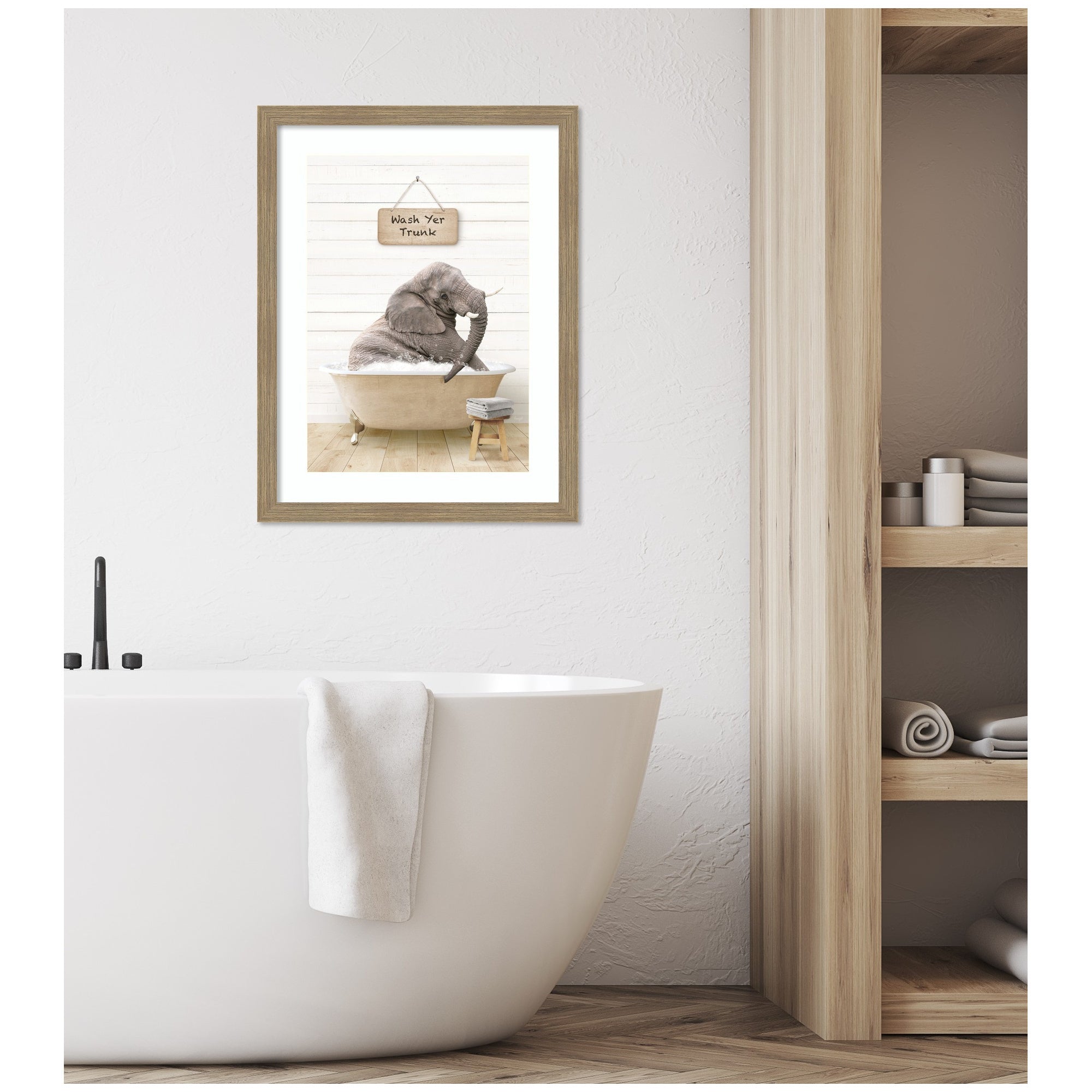 Framed Art Woodgrain Stripe Mocha 20x26 6