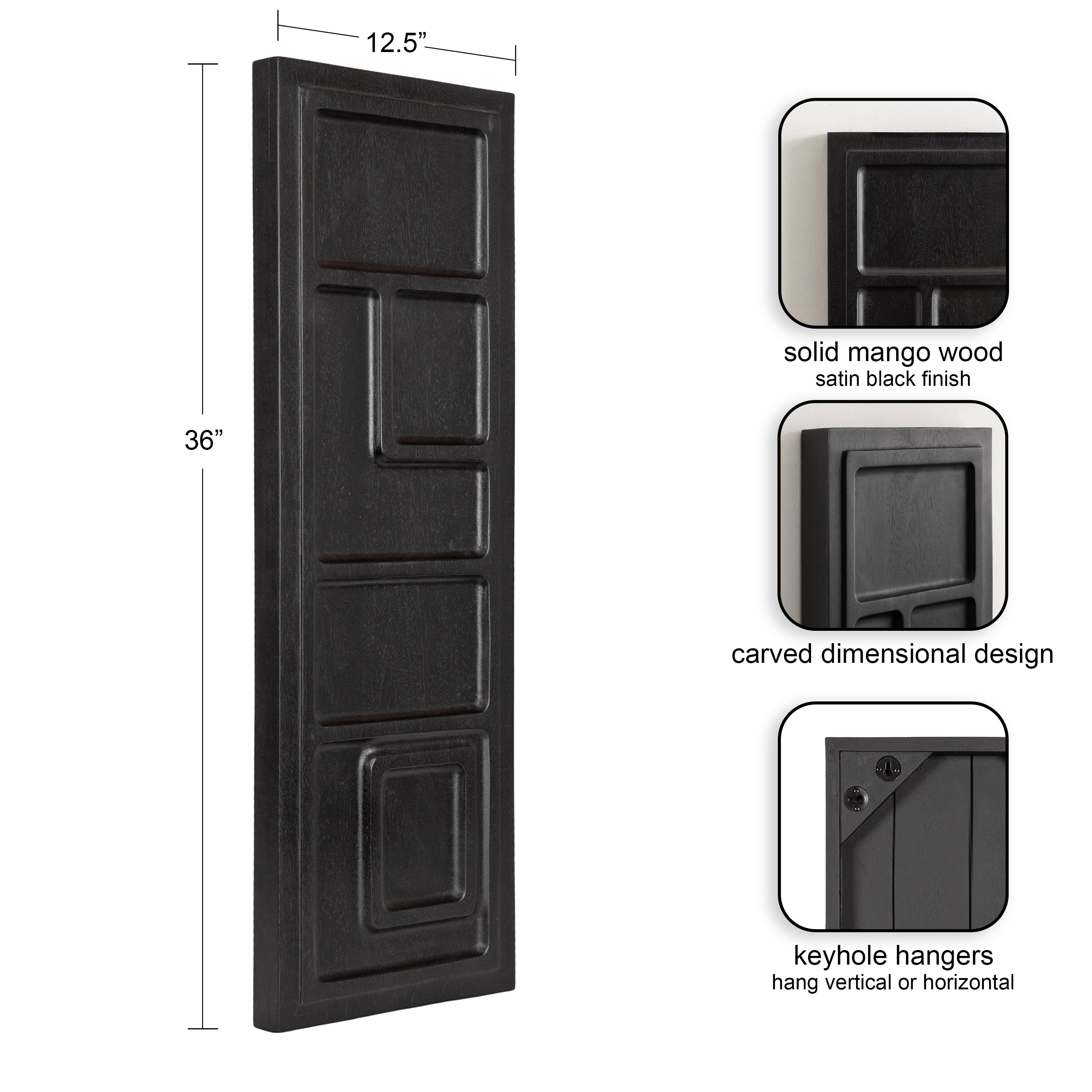 Plaque Black 13x36 2