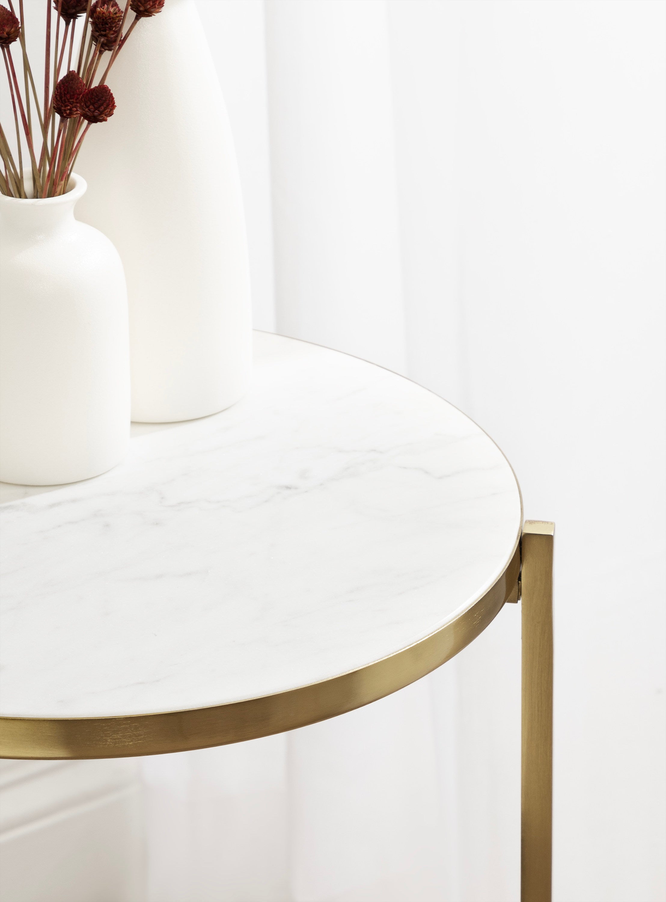 Side Table White Gold 15x15x24 7
