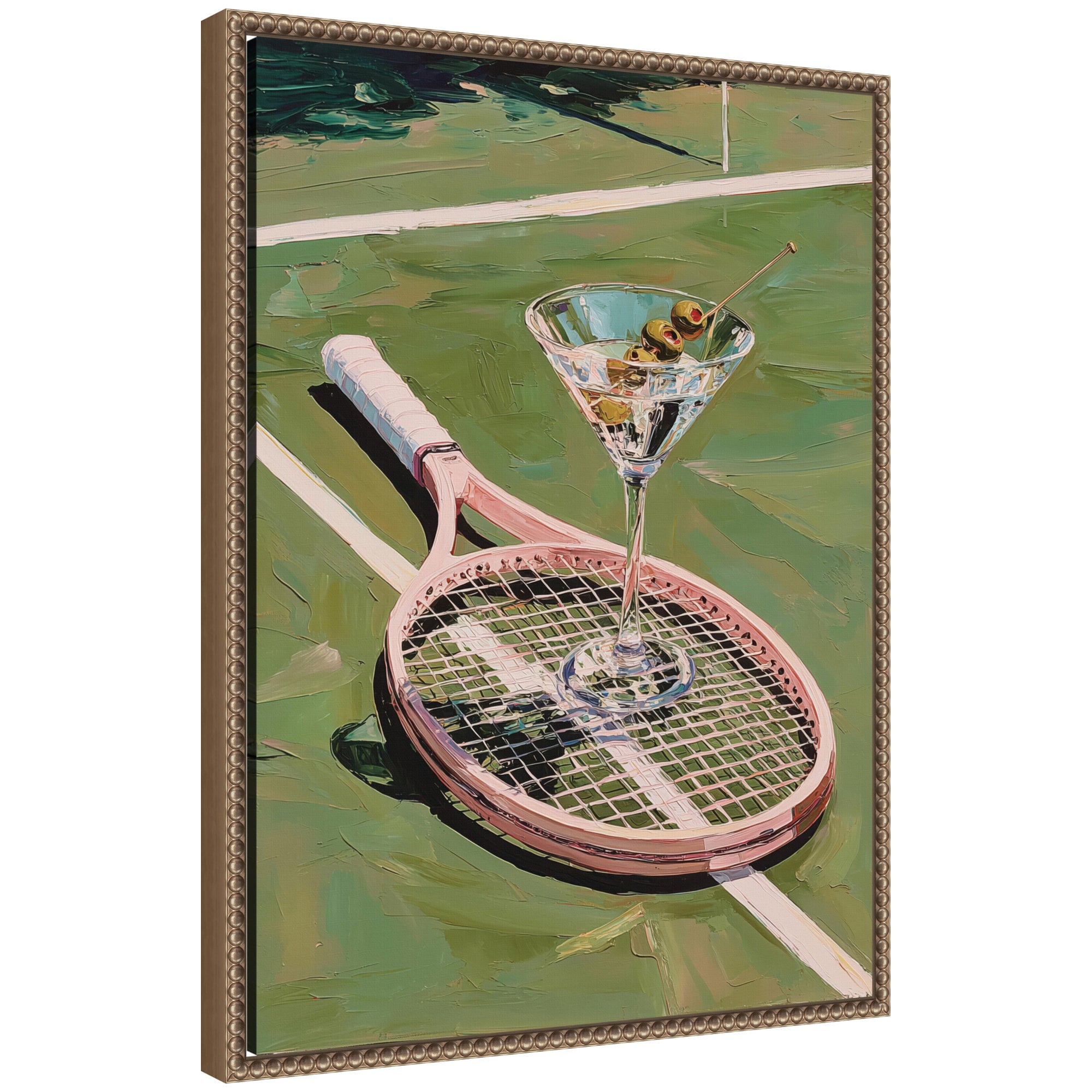 Tennis Martini by Honey Island Studio Framed Canvas Wall Art Print