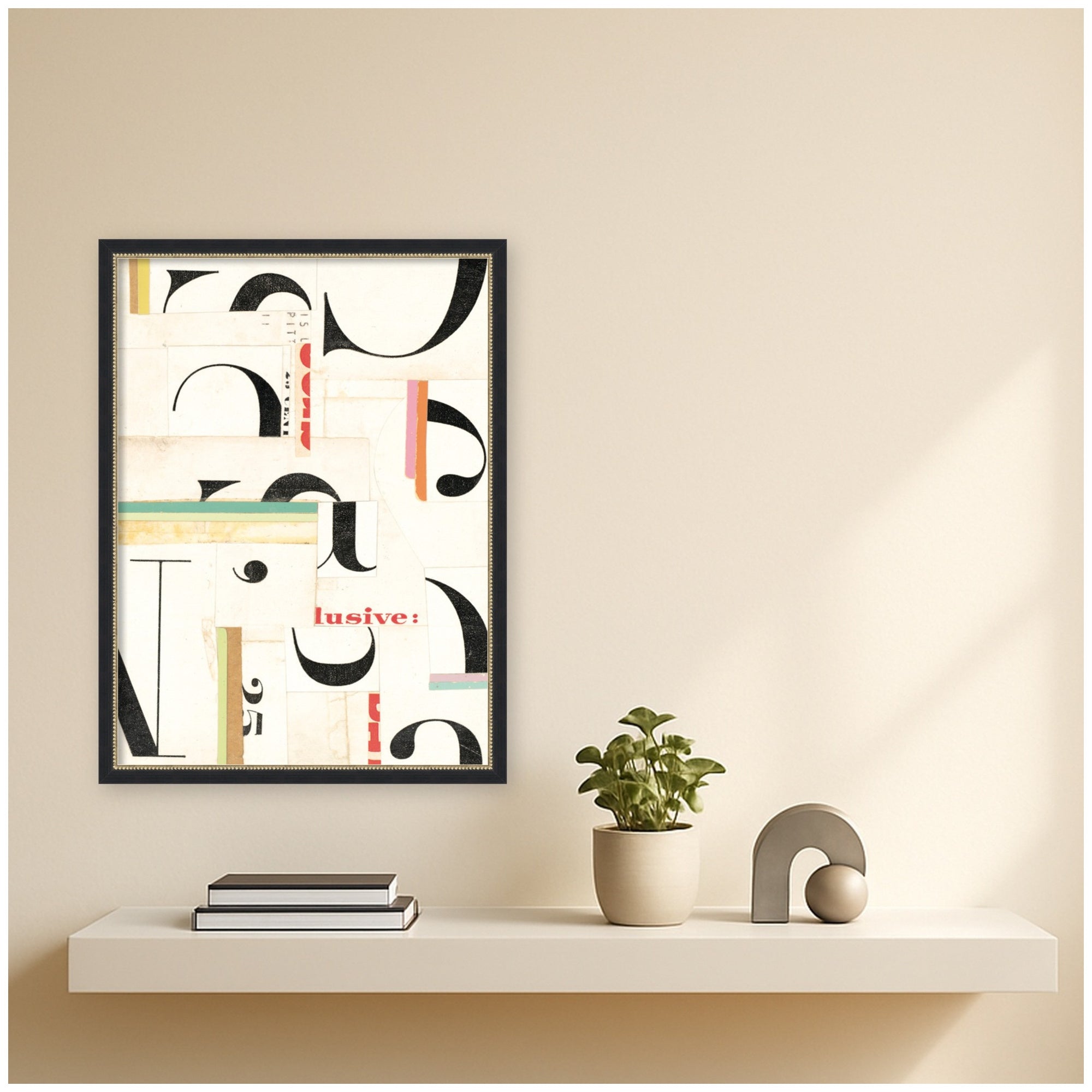 Typography White by Felicia Dadak Framed Mounted Canvas Wall Art Print
