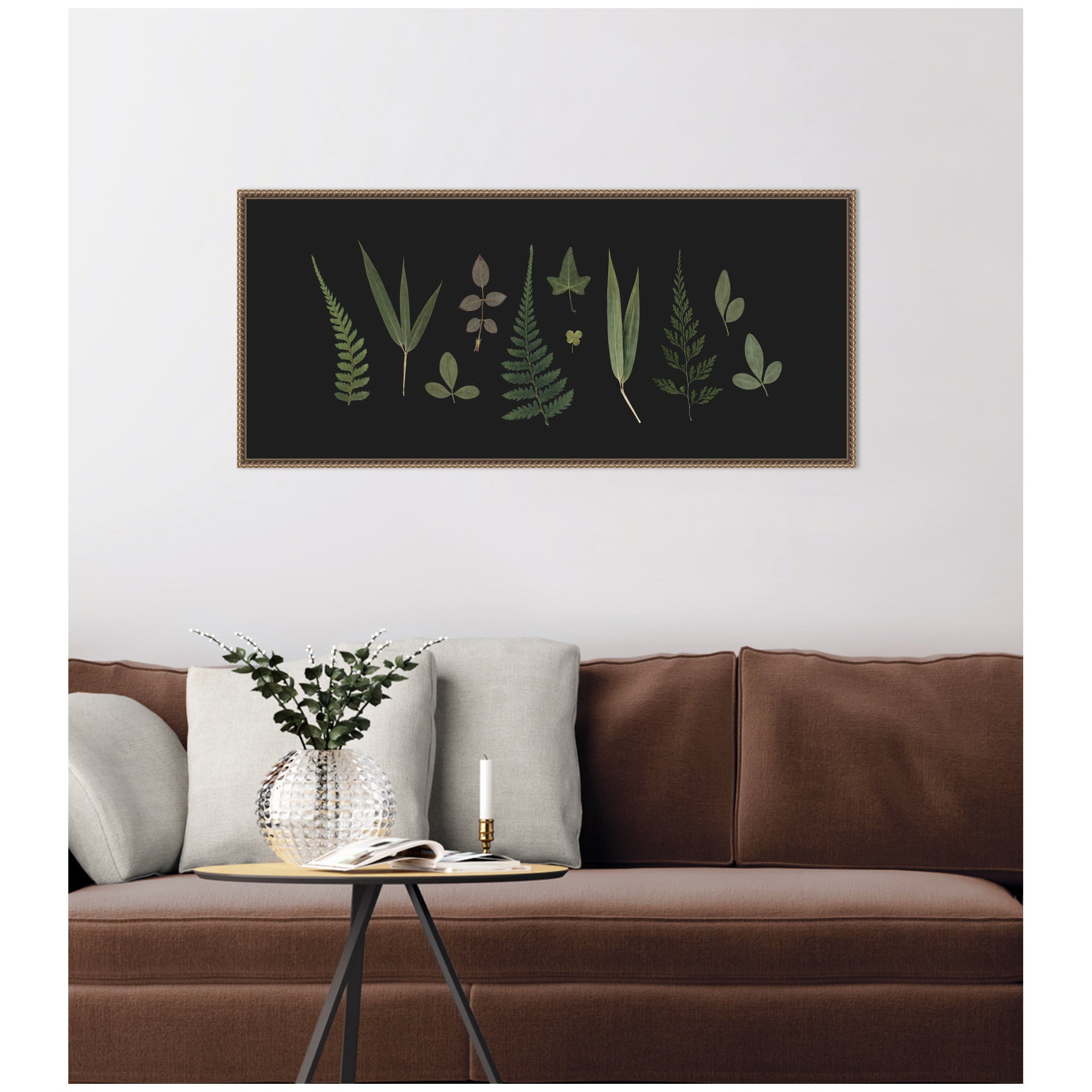 Framed Canvas 40x18 Sylvie Beaded Dark Gold 5