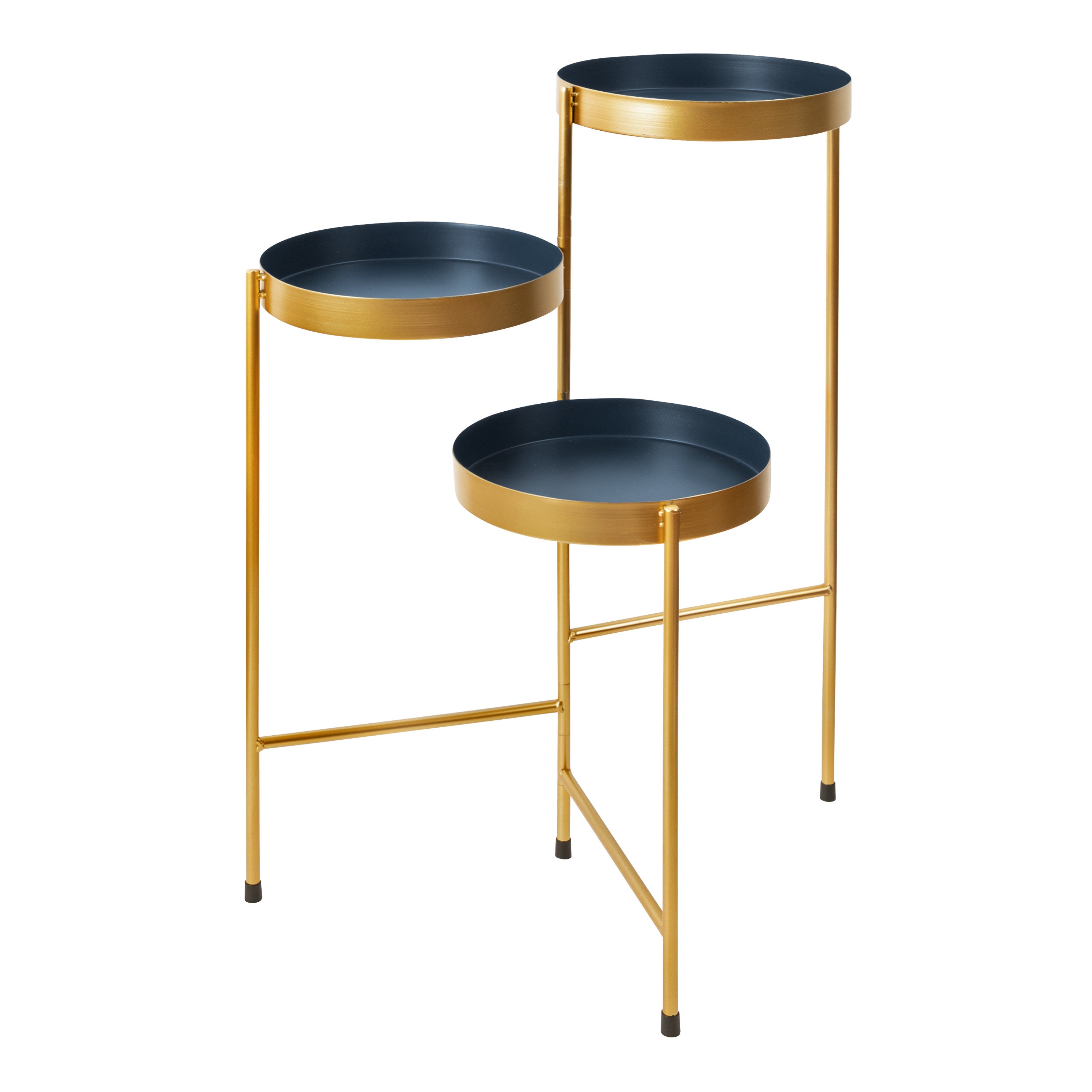 Plant Stand Navy Blue Gold 16x21x30 1