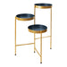 Plant Stand Navy Blue Gold 16x21x30 1