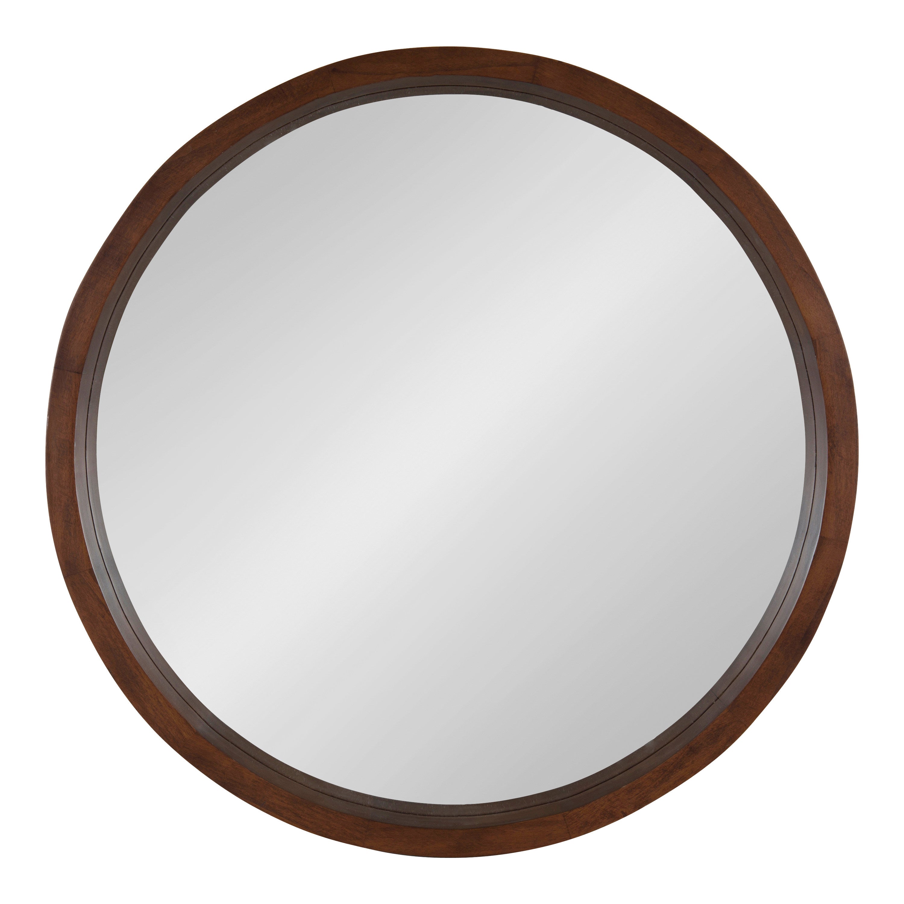 Round Mirror Dark Brown 22" Diameter 2