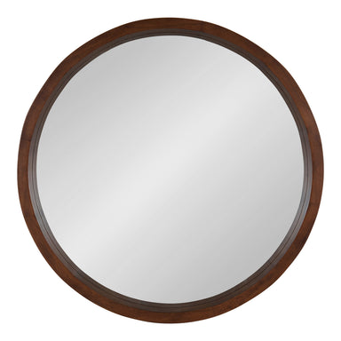 Round Mirror Dark Brown 22" Diameter 2