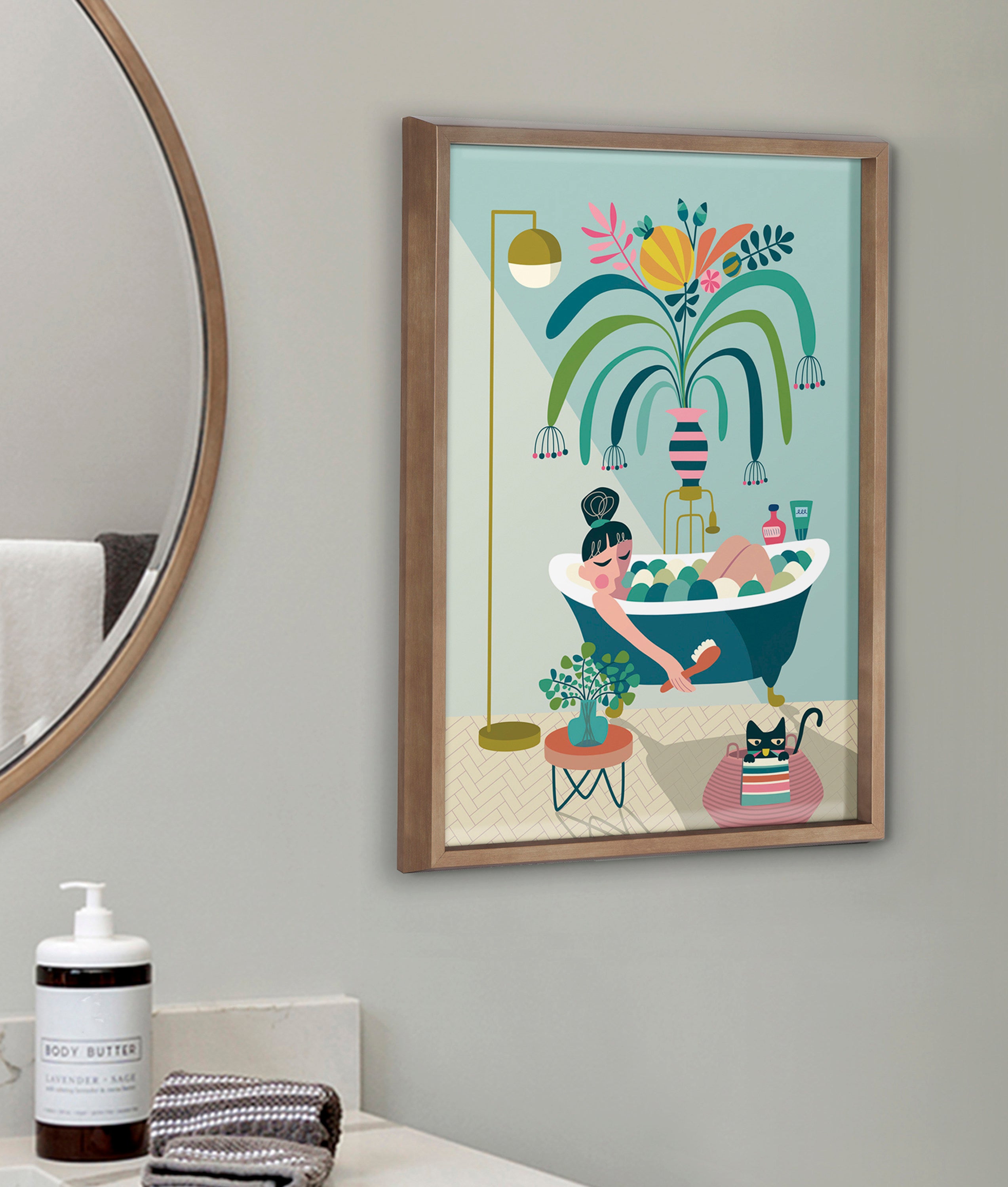 Blake Time to Relax Framed Printed Glass by Rachel Lee of My Dream Wall