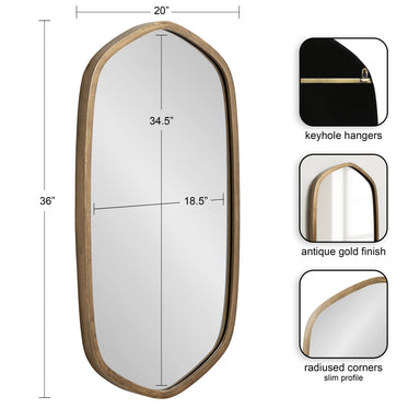Hexagon Mirror Gold 20x36 2