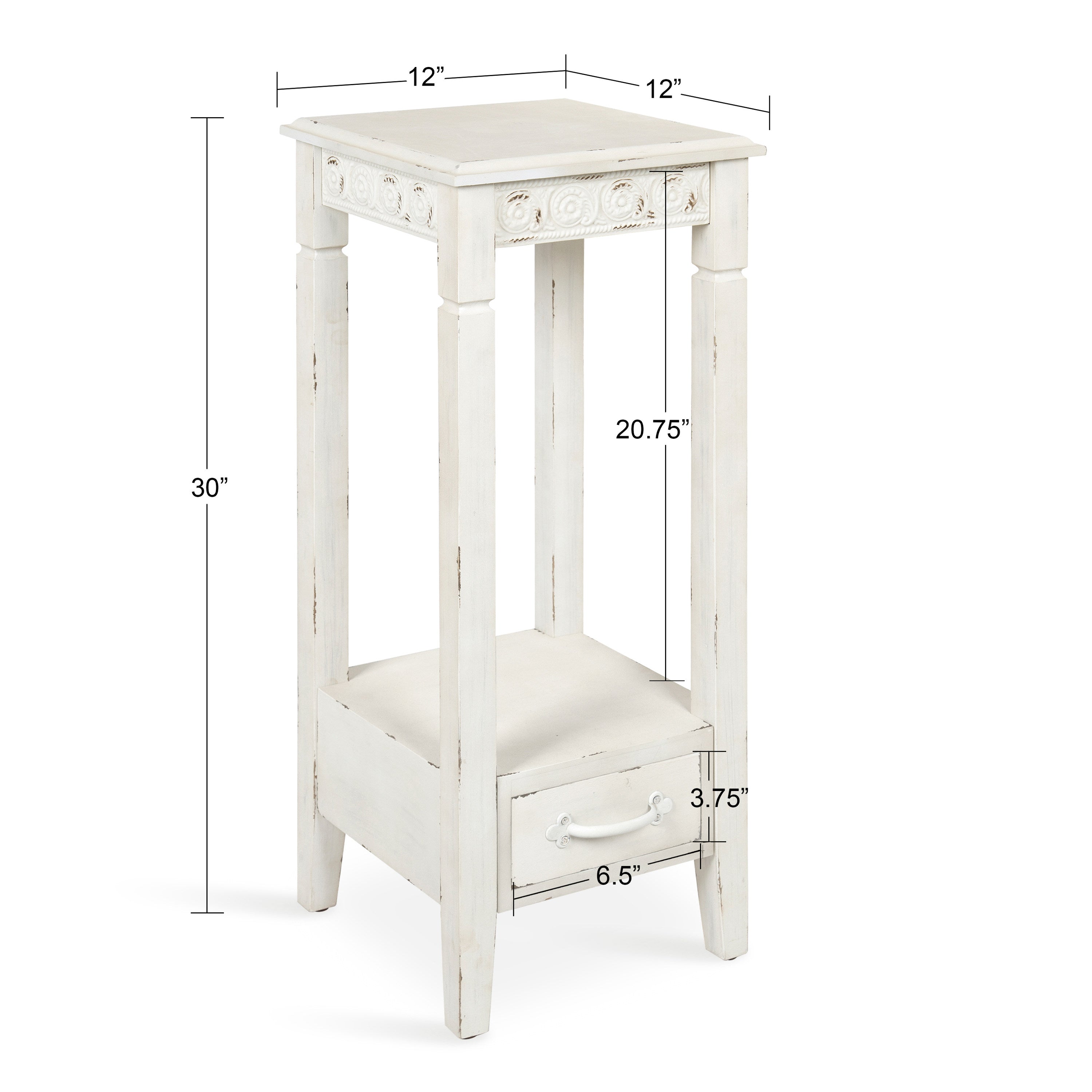 Idabelle Wood Square Accent Table