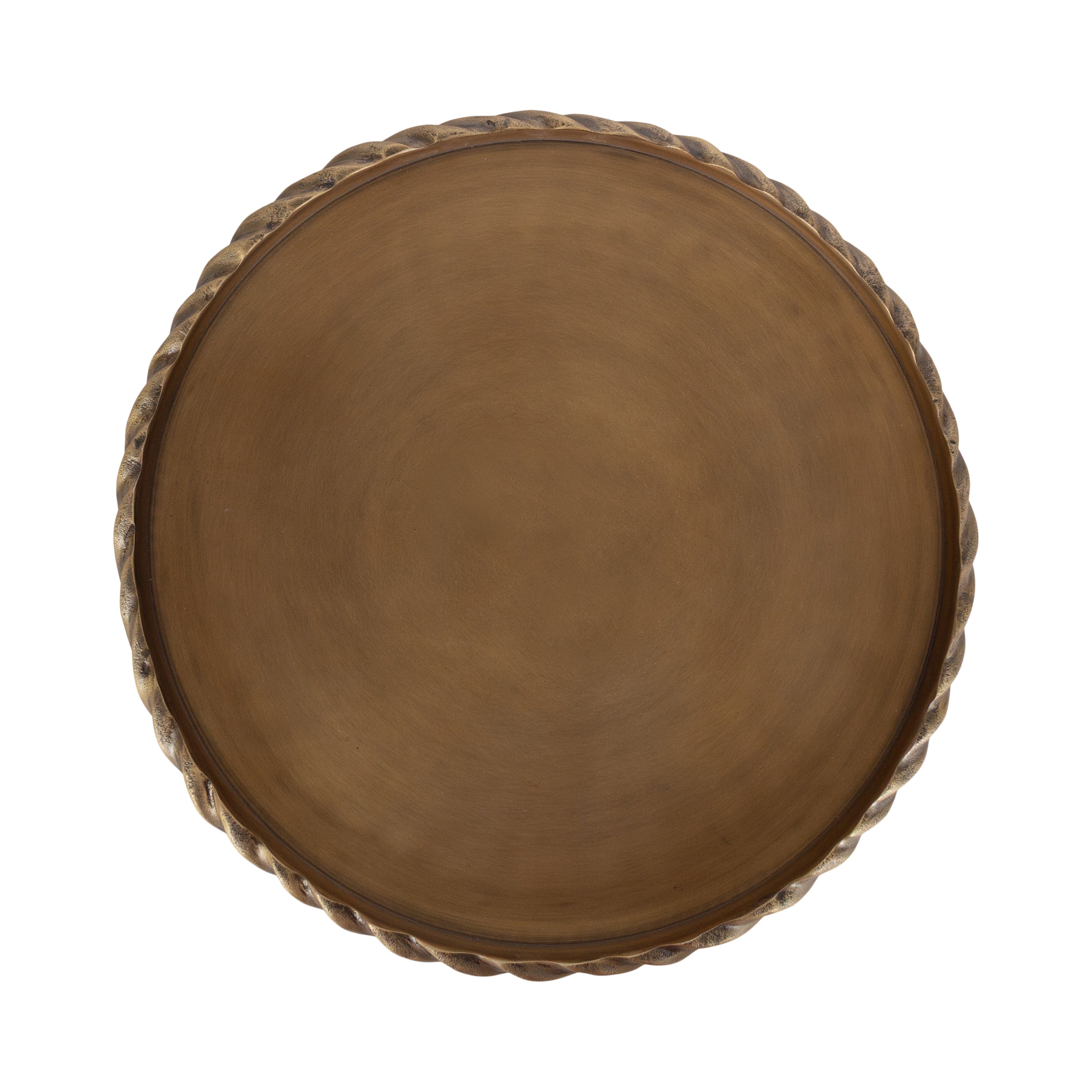 Trenza Round Footed Metal Tray