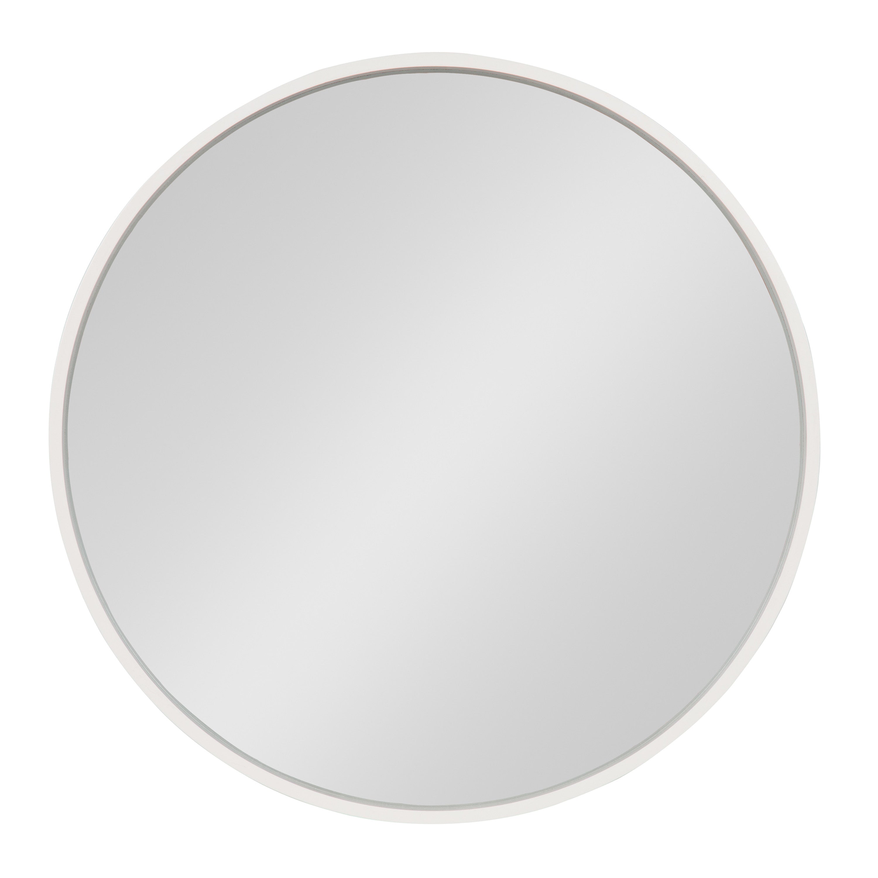 Round Mirror White 25.6" Diameter 2