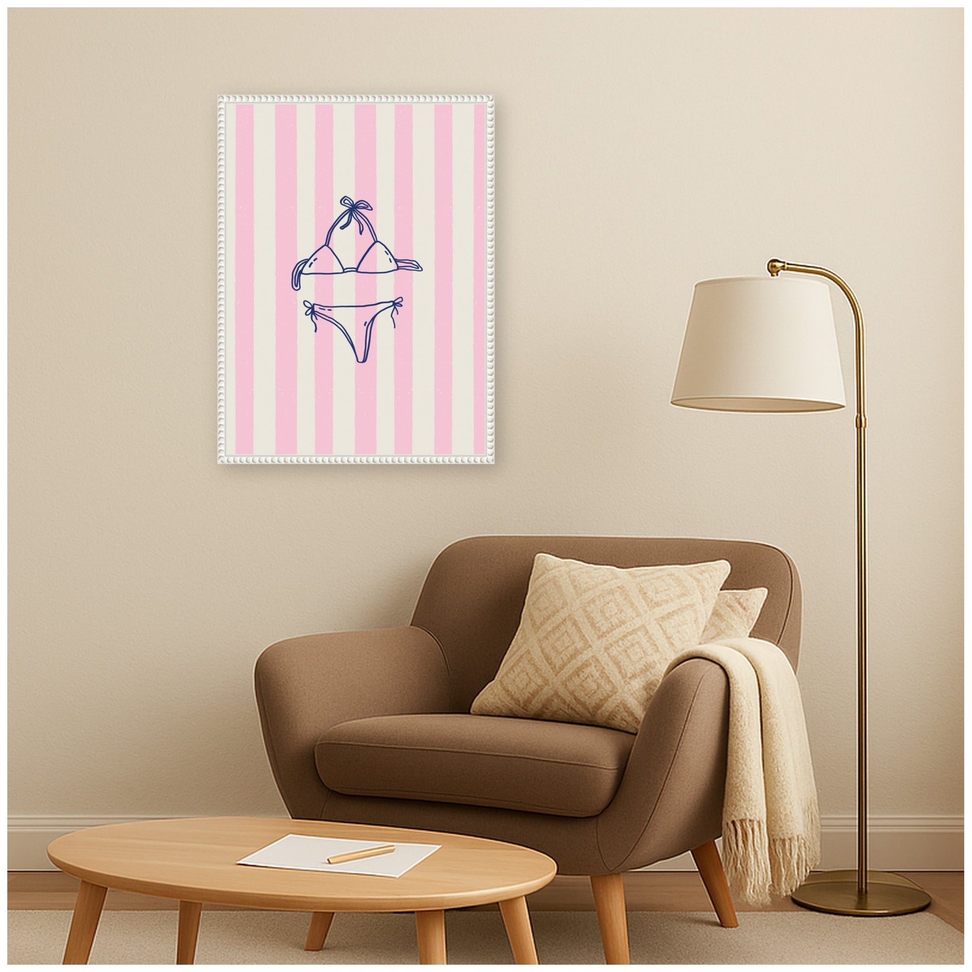 Framed Canvas 18x24 Sylvie Beaded White 6
