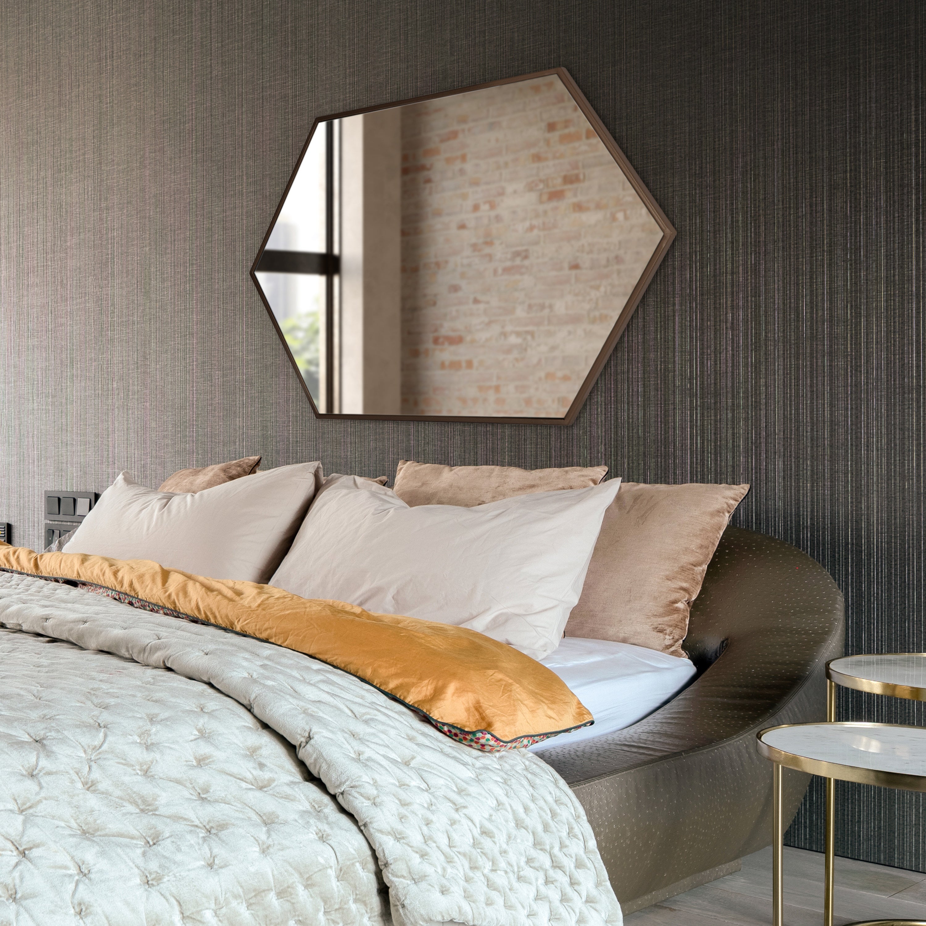 McNeer Hexagon Metal Wall Mirror