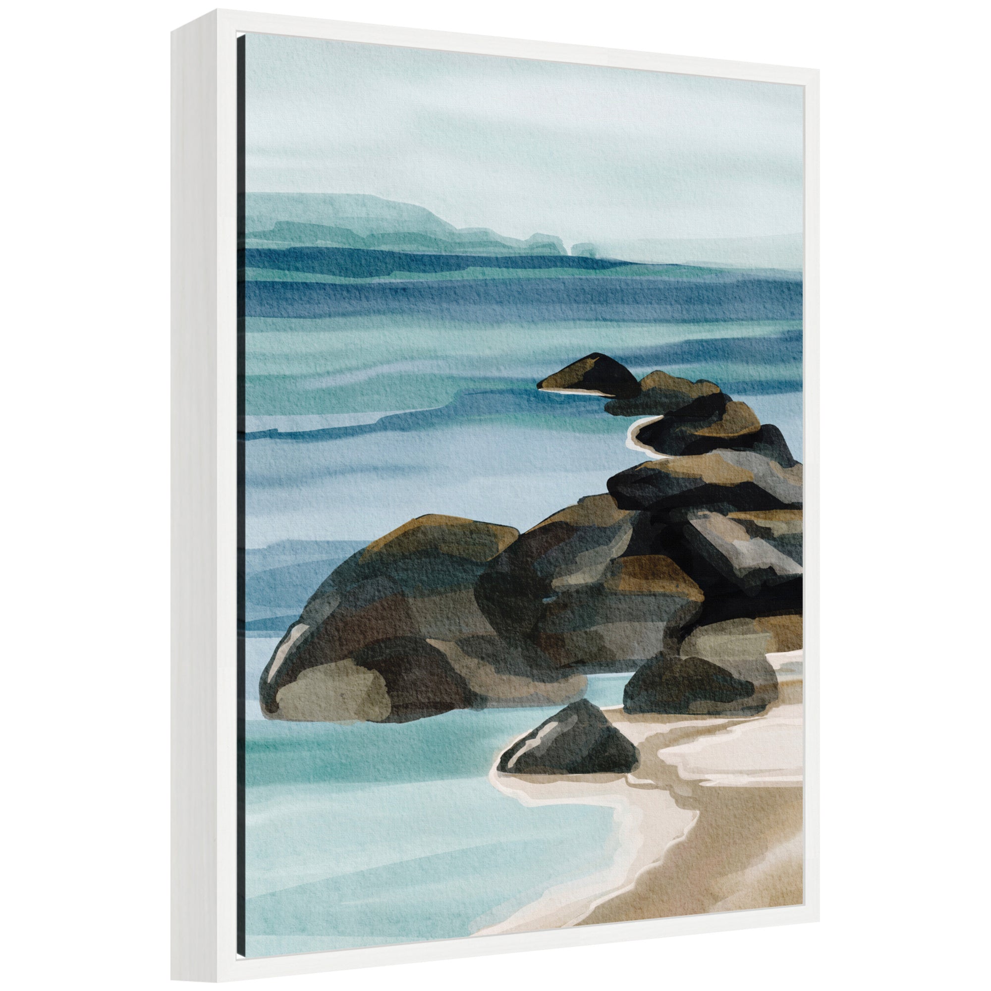 Sylvie Ocean Breeze ll Framed Canvas by Nikita Jariwala