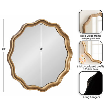 Scallop Mirror Gold 28x28 2