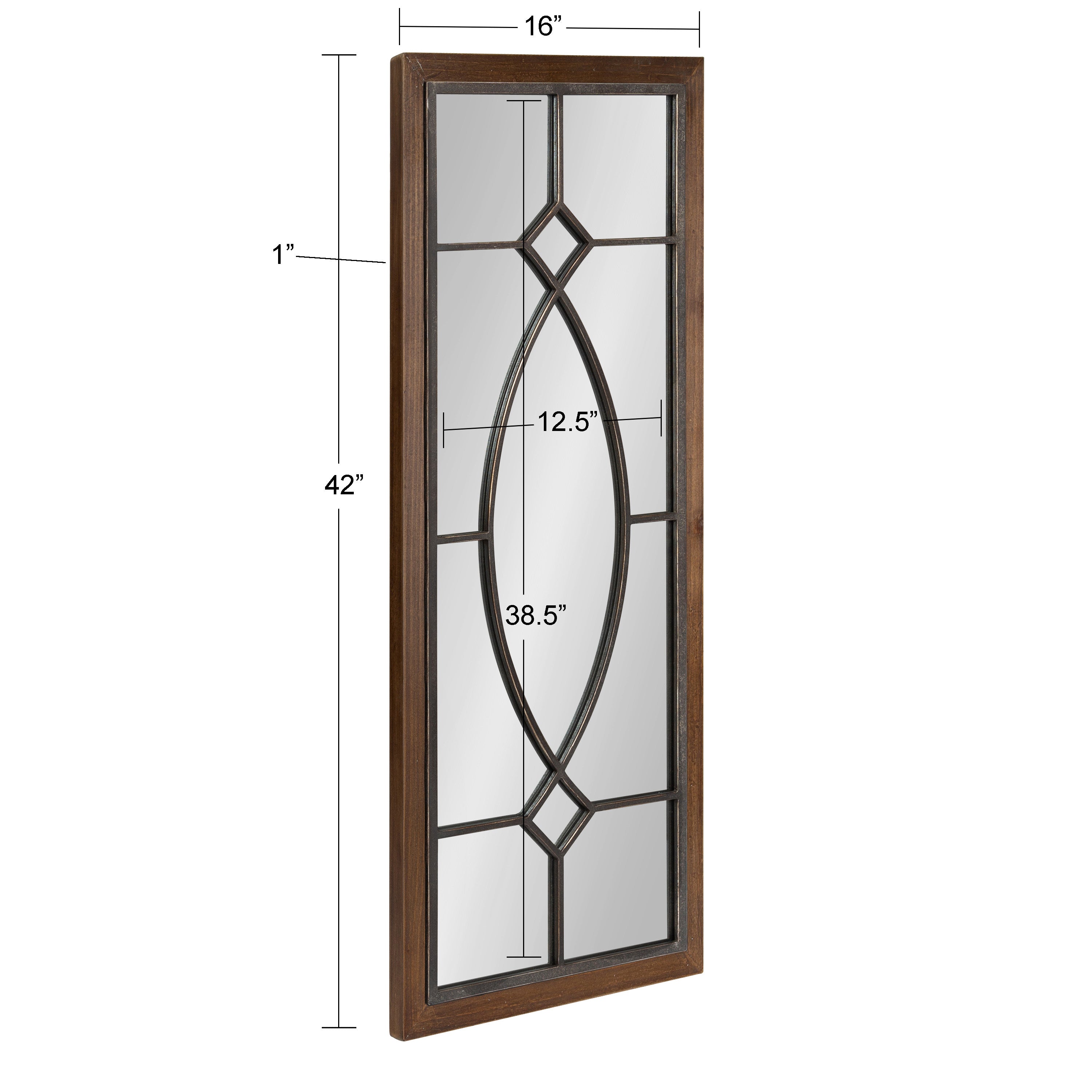 Decorative Mirror Walnut Brown 16x42 5
