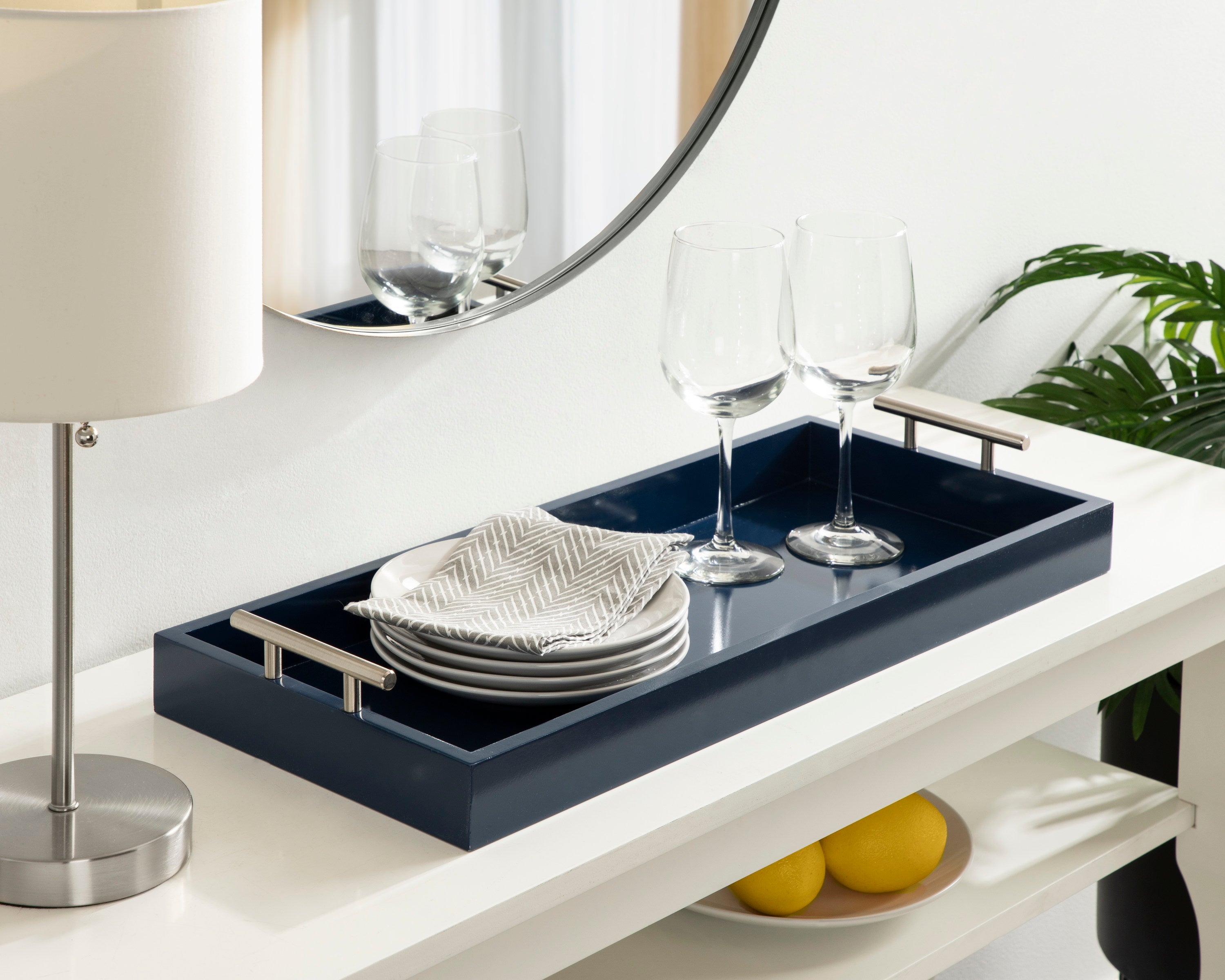 Single Tray Navy Blue Silver 10x24 7