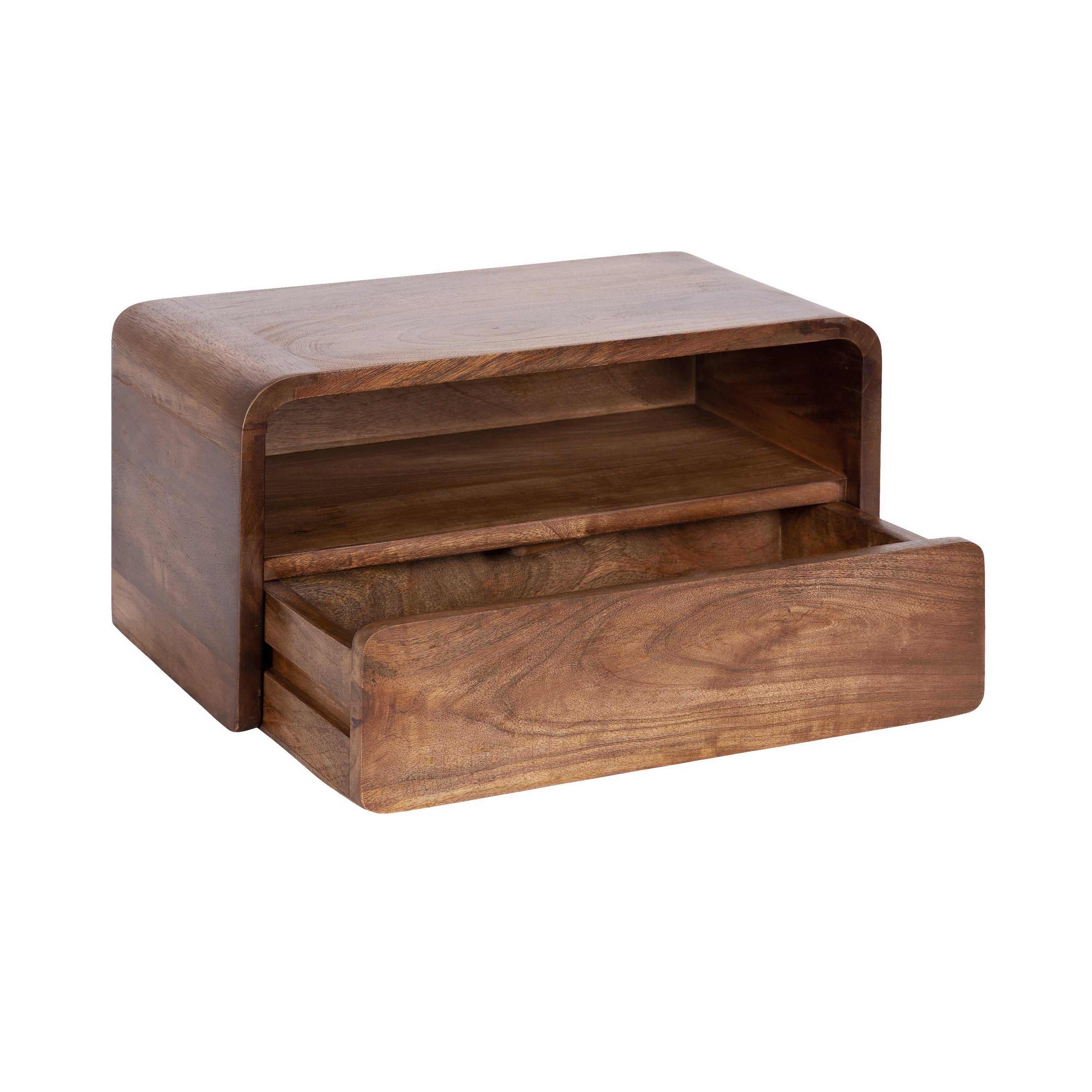 Floating Side Table Walnut Brown 18x10x9 6
