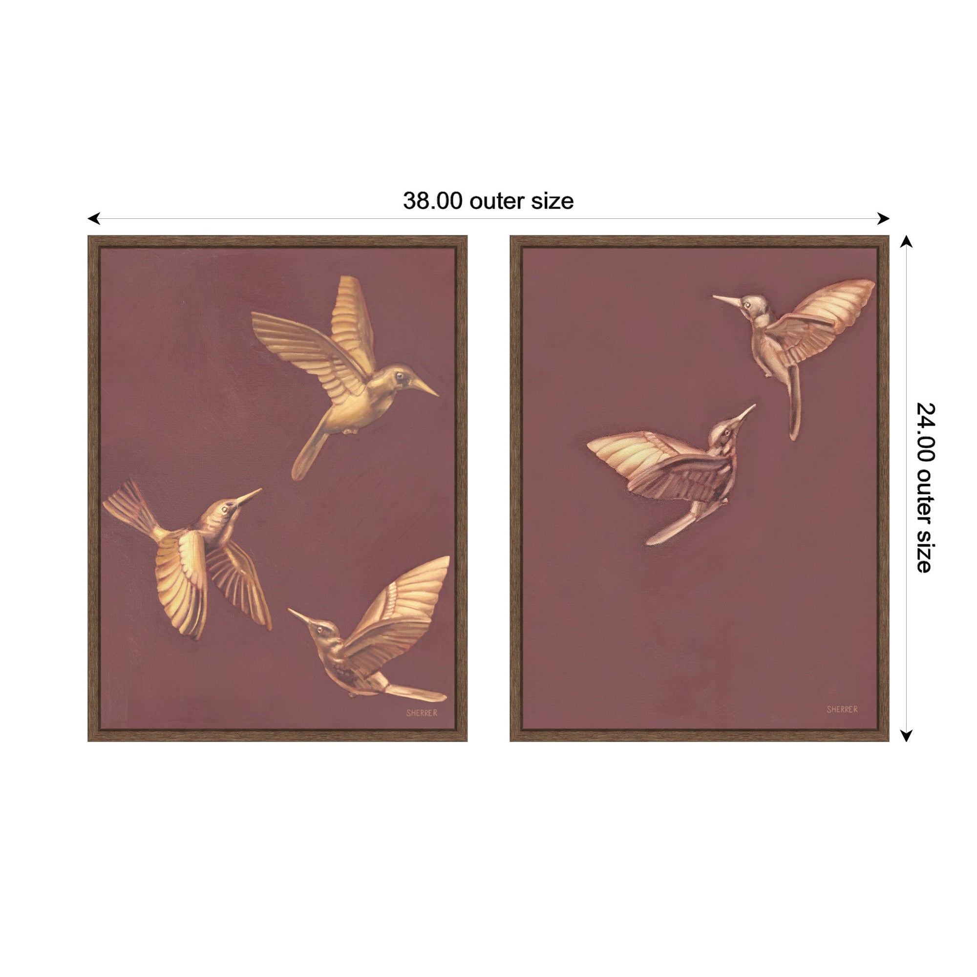 Art Set Sylvie Walnut 2 Piece Set 18x24 2