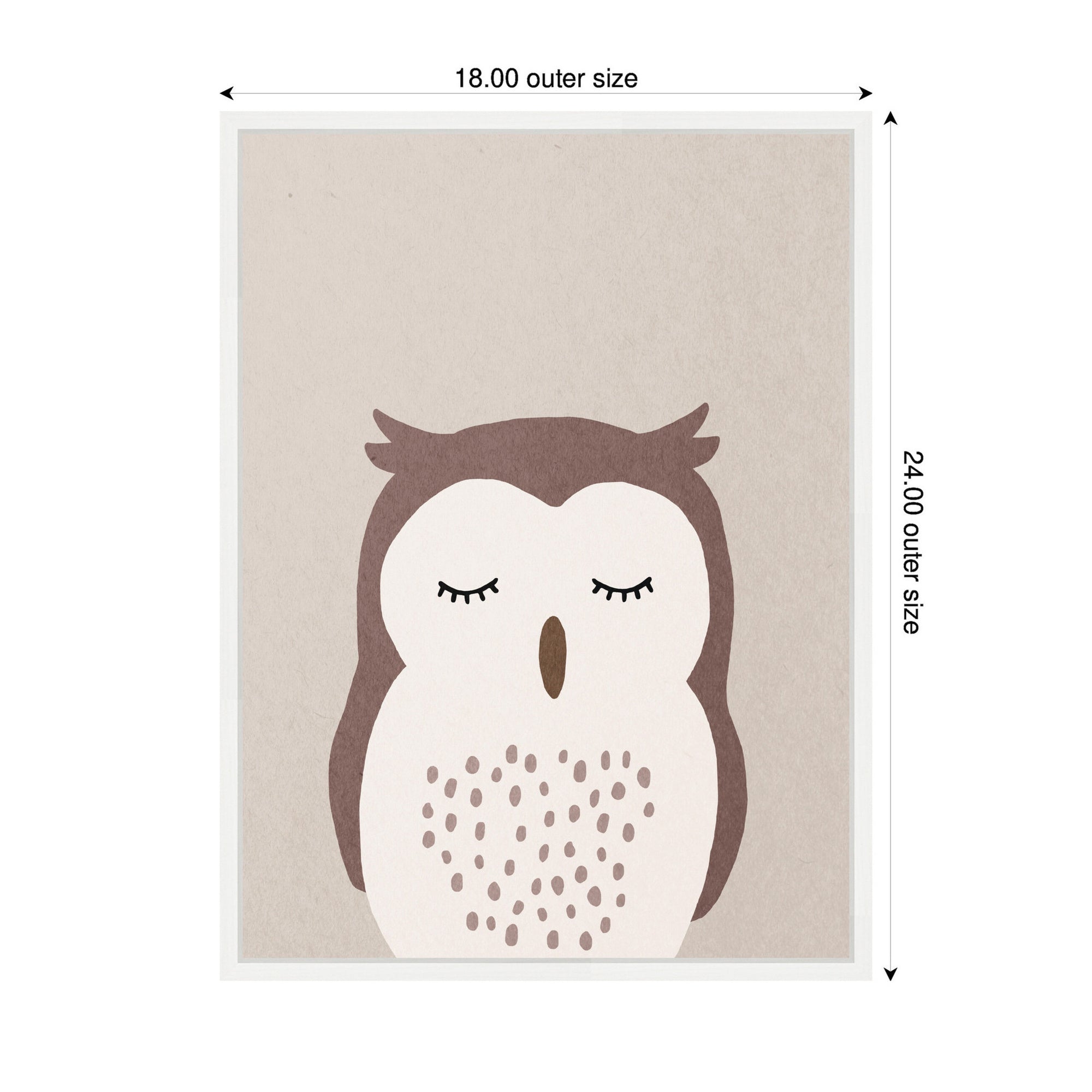 Owl by July Art Prints Framed Canvas Wall Art Print