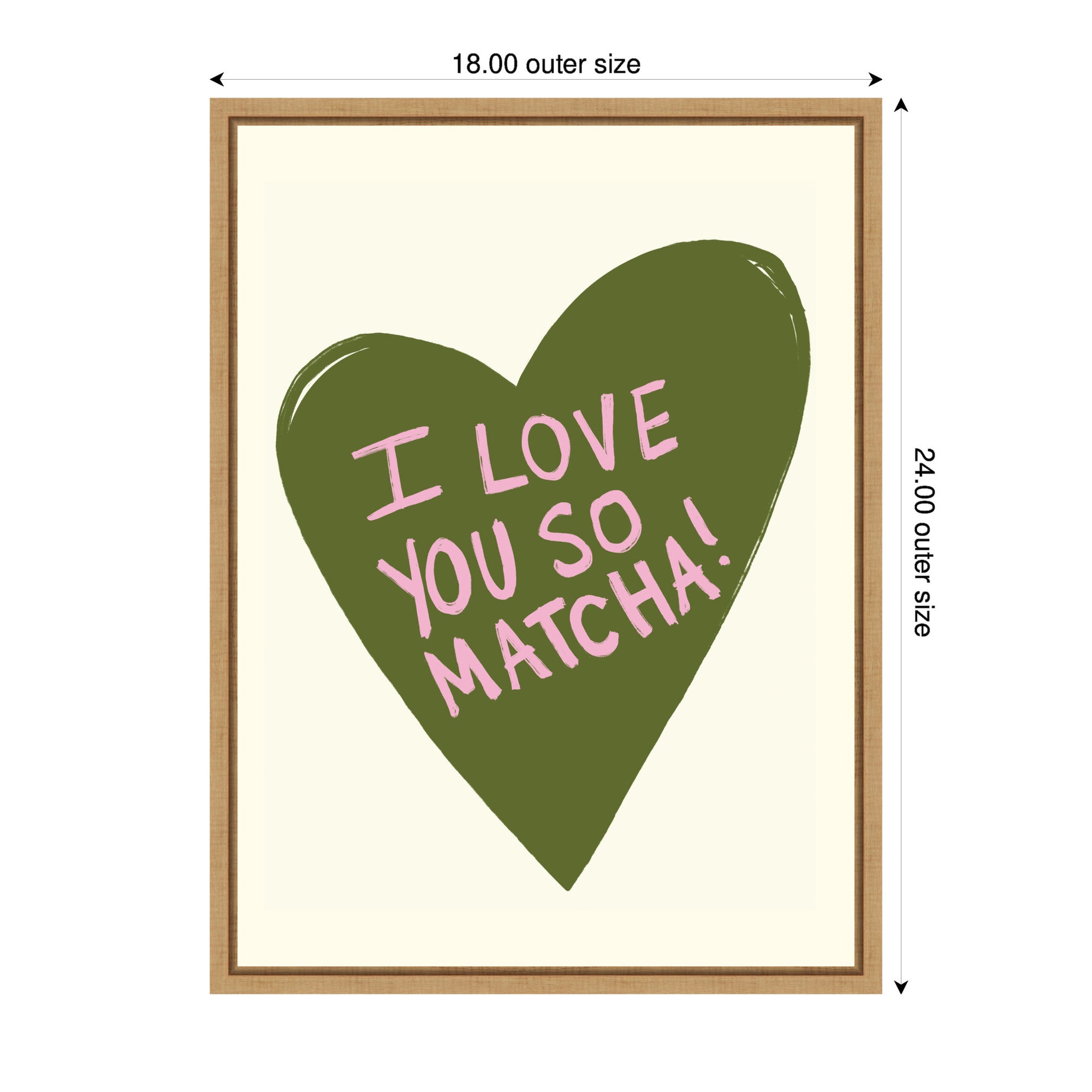 I Love You So Matcha by Megan Ryan Framed Canvas Wall Art Print
