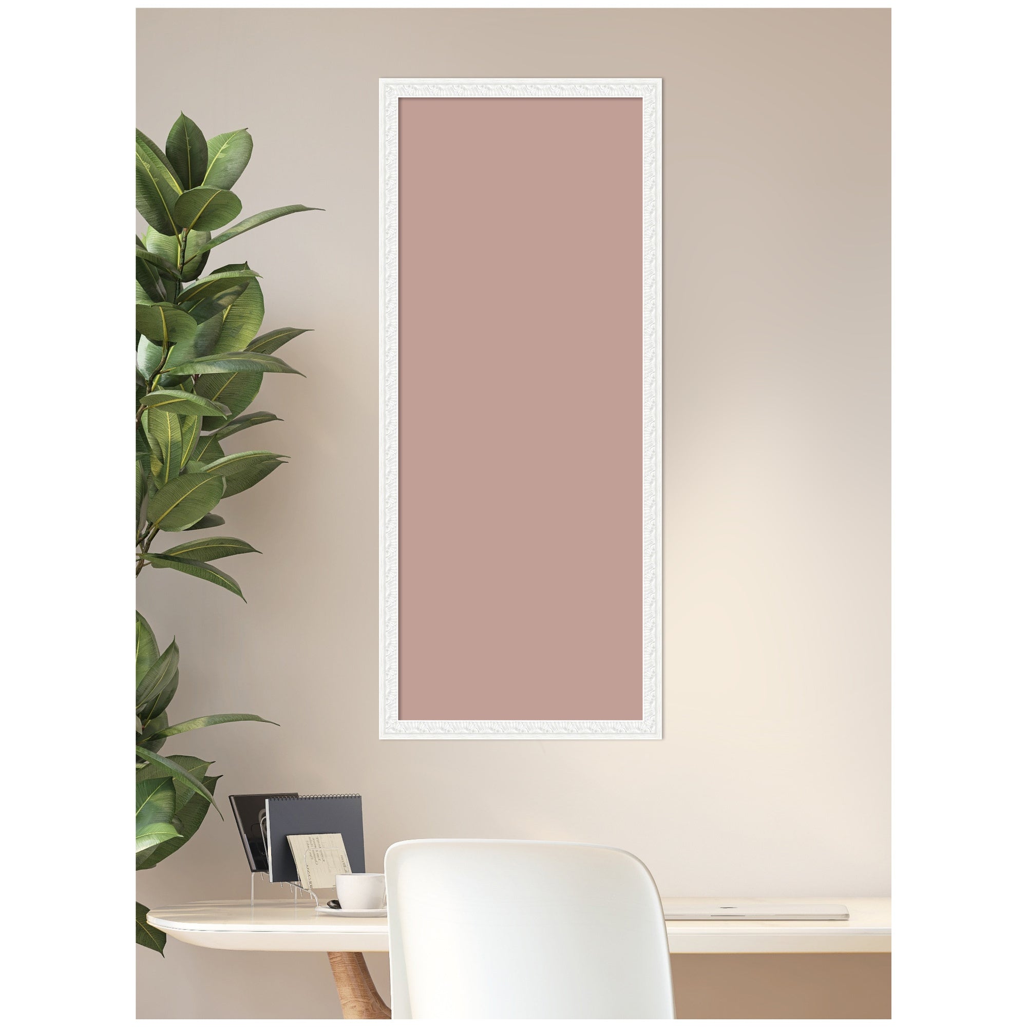 Framed Fabric Pinboard Blush Pink Clay Wall Organization