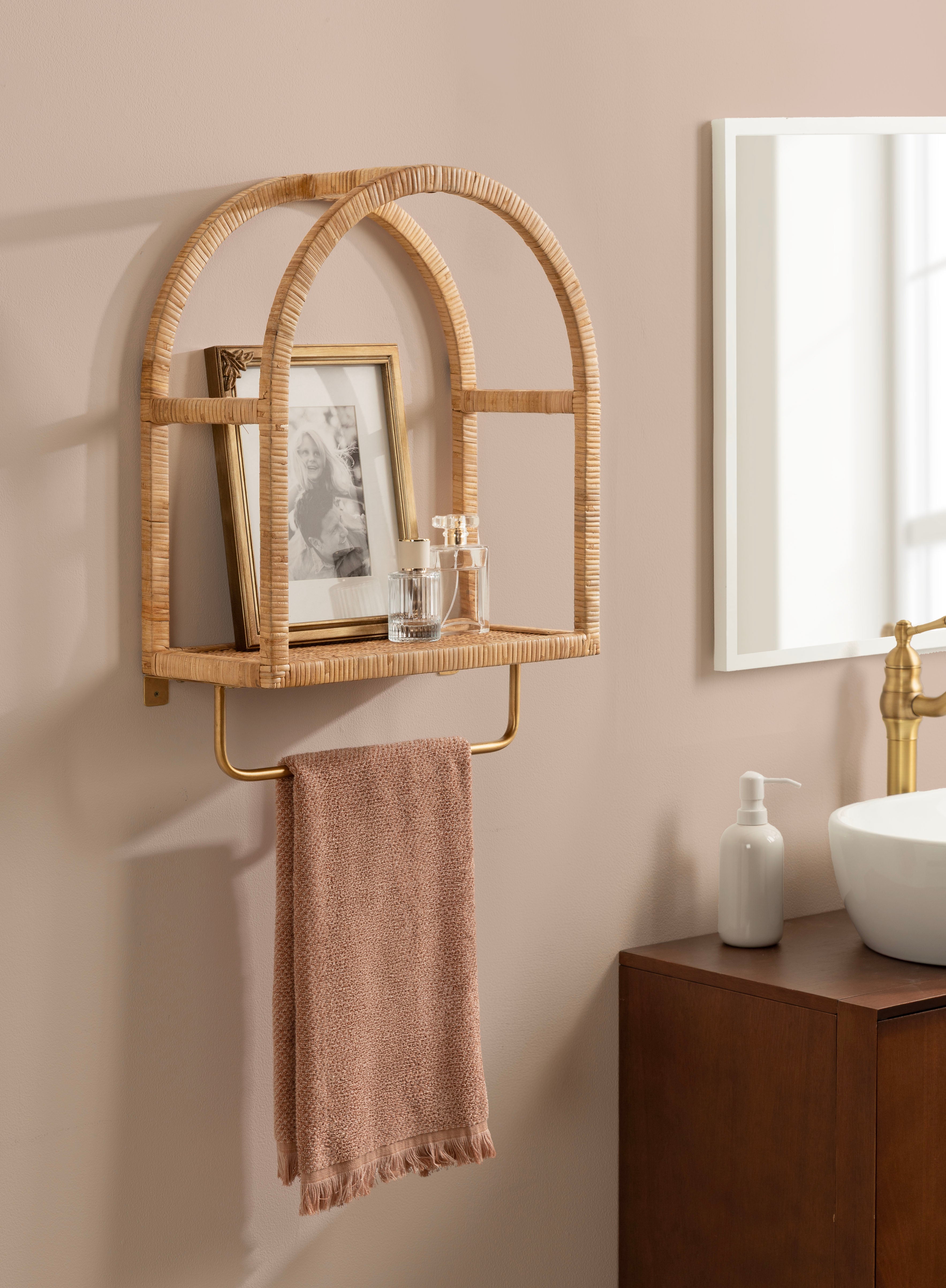 Bathroom Shelf Natural 17x8x22 7
