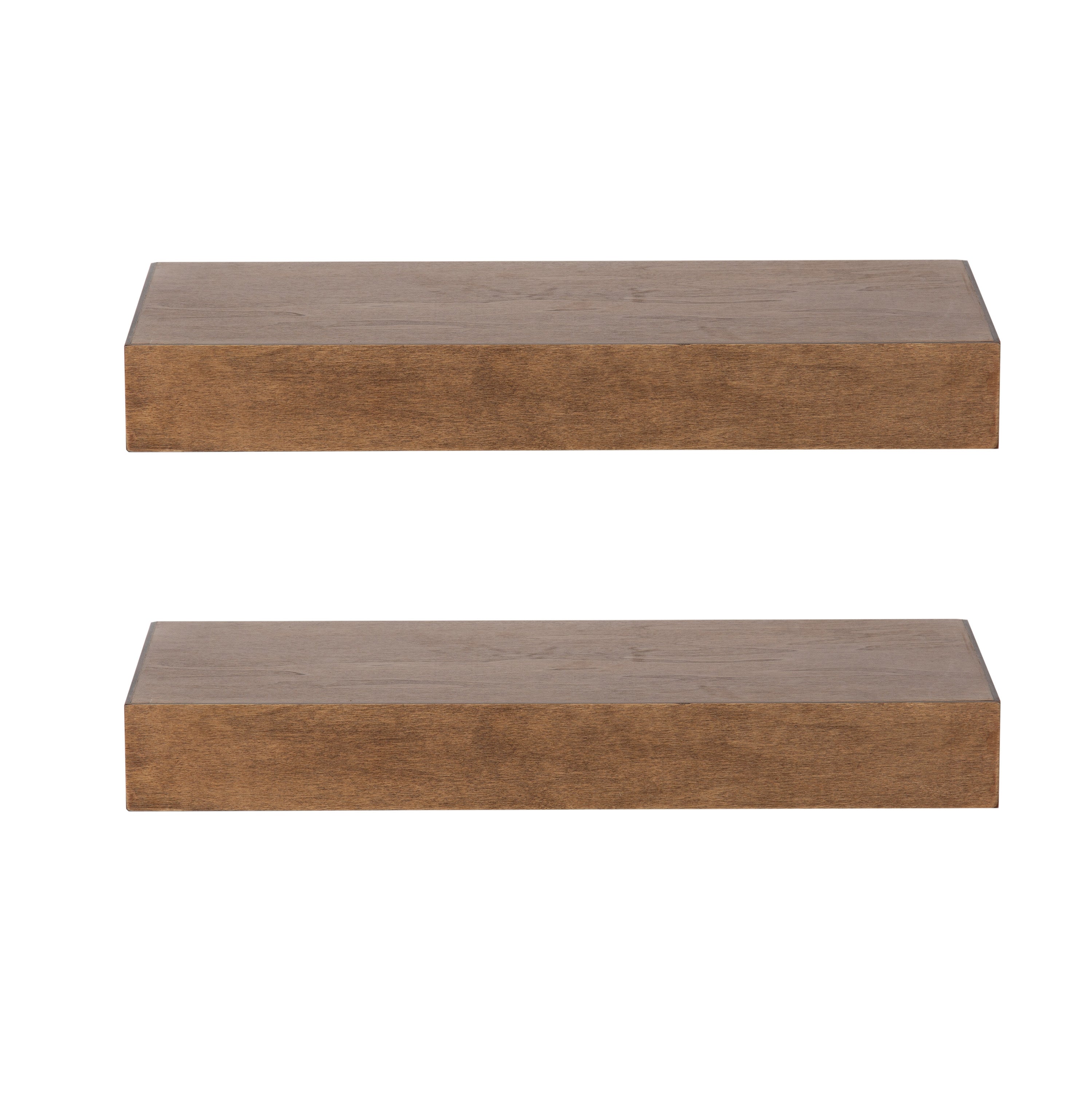Floating Shelf 2 Piece 18 Inch Rustic Brown 3