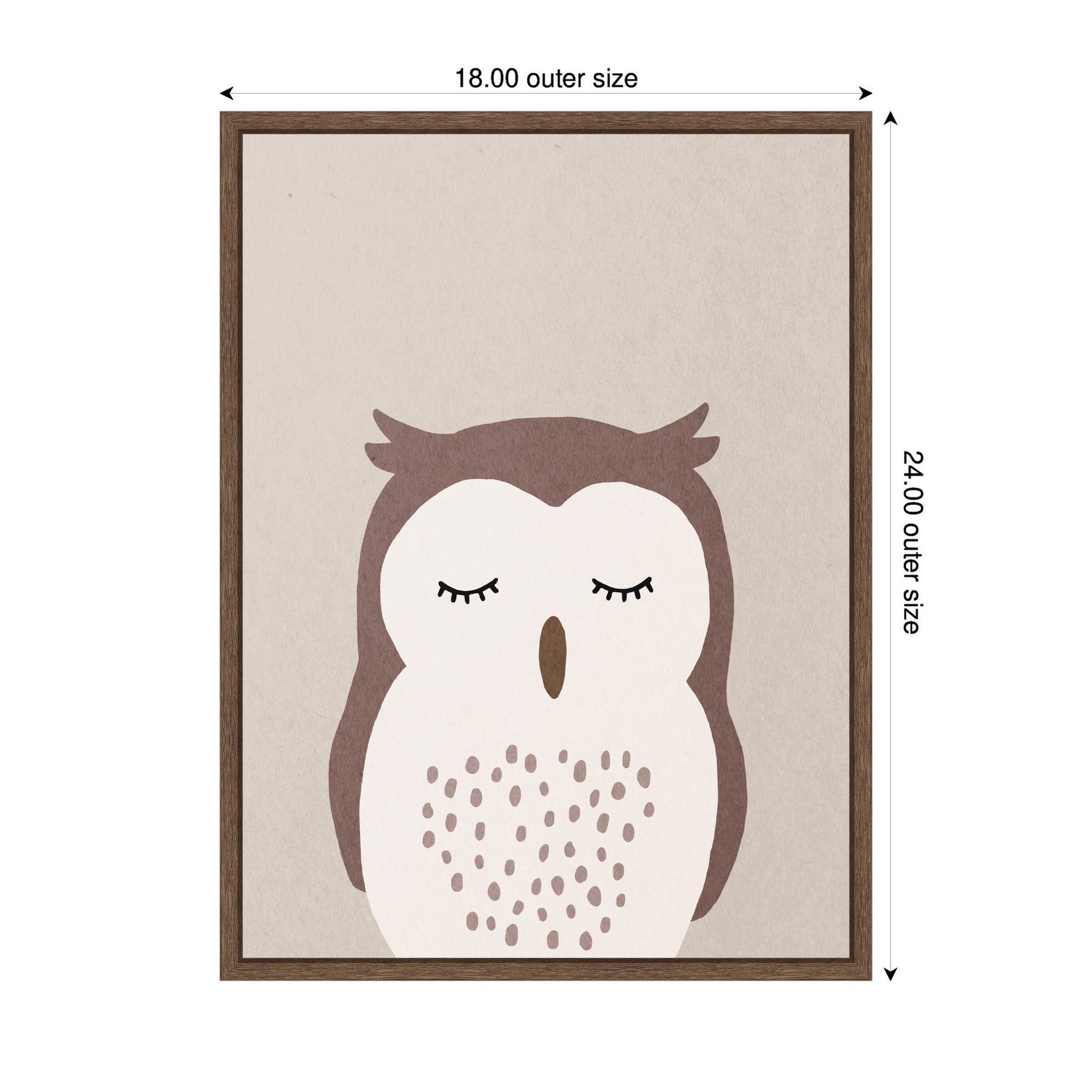 Owl by July Art Prints Framed Canvas Wall Art Print