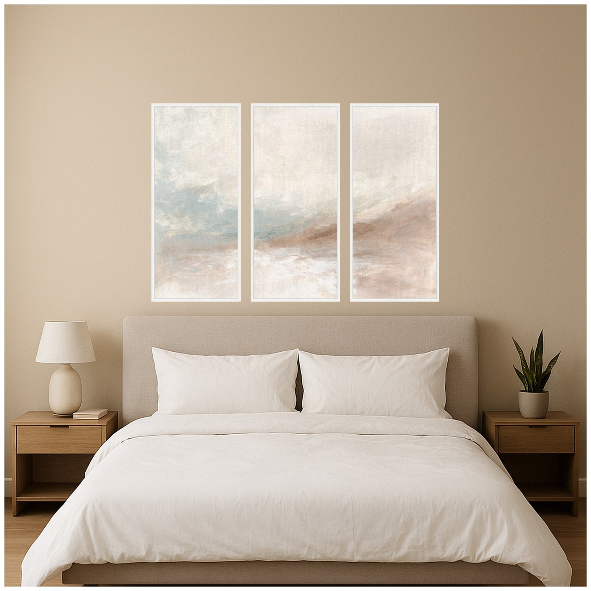 Framed Canvas Sylvie White 3 Piece Set 18x40 5