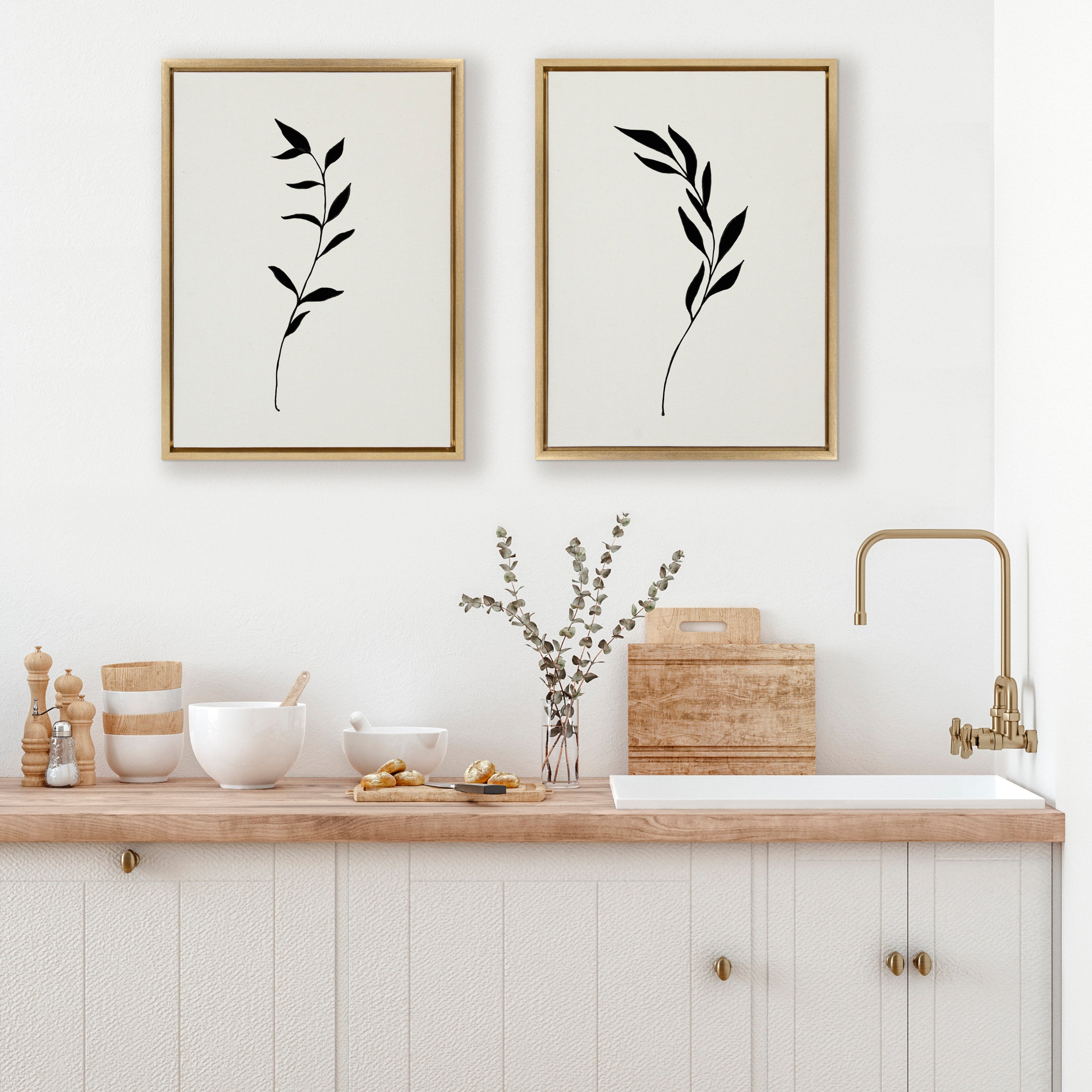 Art Set Sylvie Bright Gold 2 Piece Set 18x24 5
