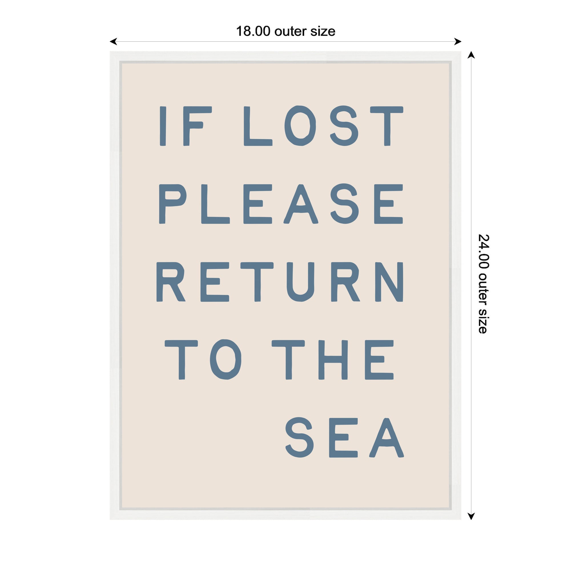If Lost Please Return to the Sea by Megan Ryan Framed Canvas Wall Art Print