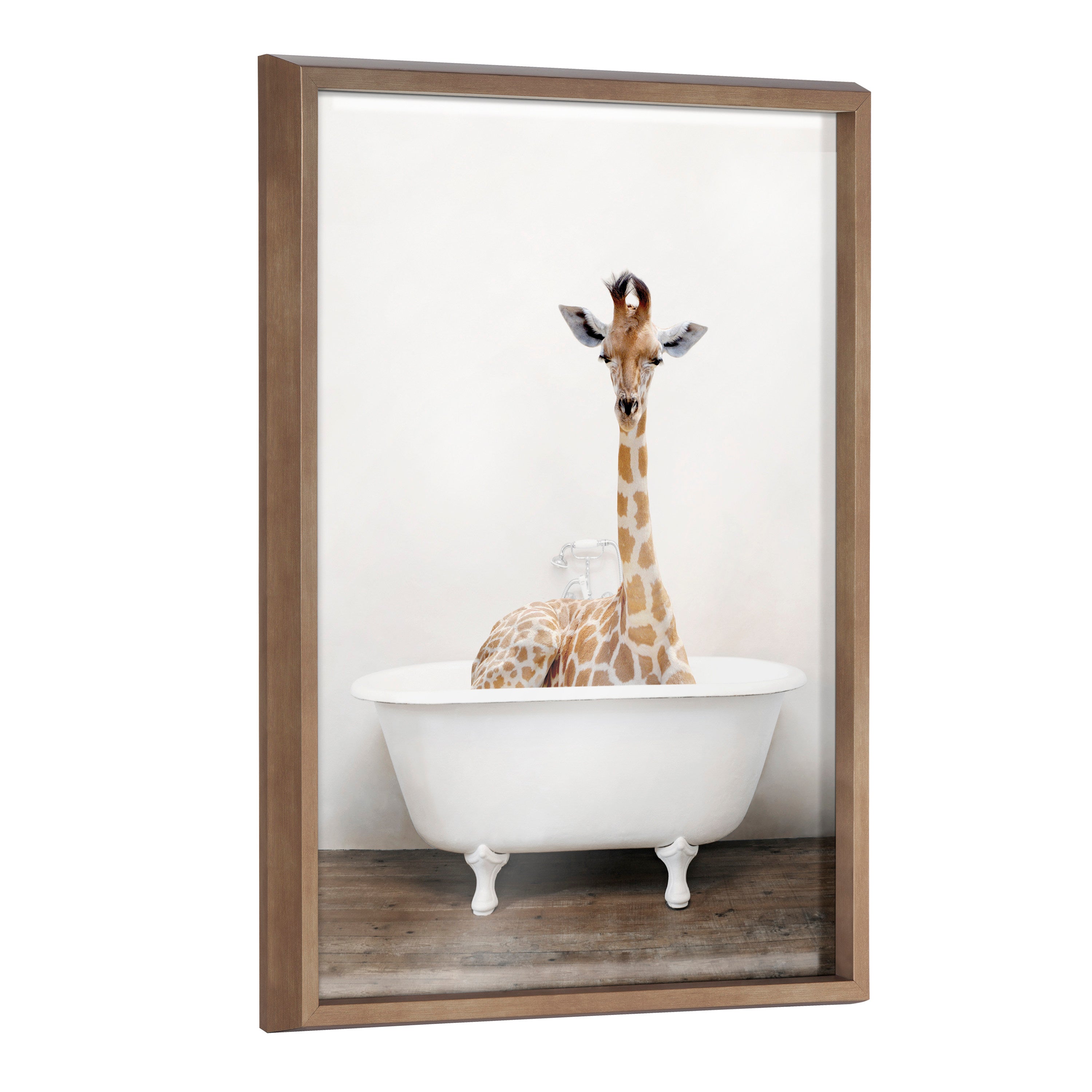 Blake Giraffe 2 in Tub Color Framed Printed Glass by Amy Peterson Art Studio