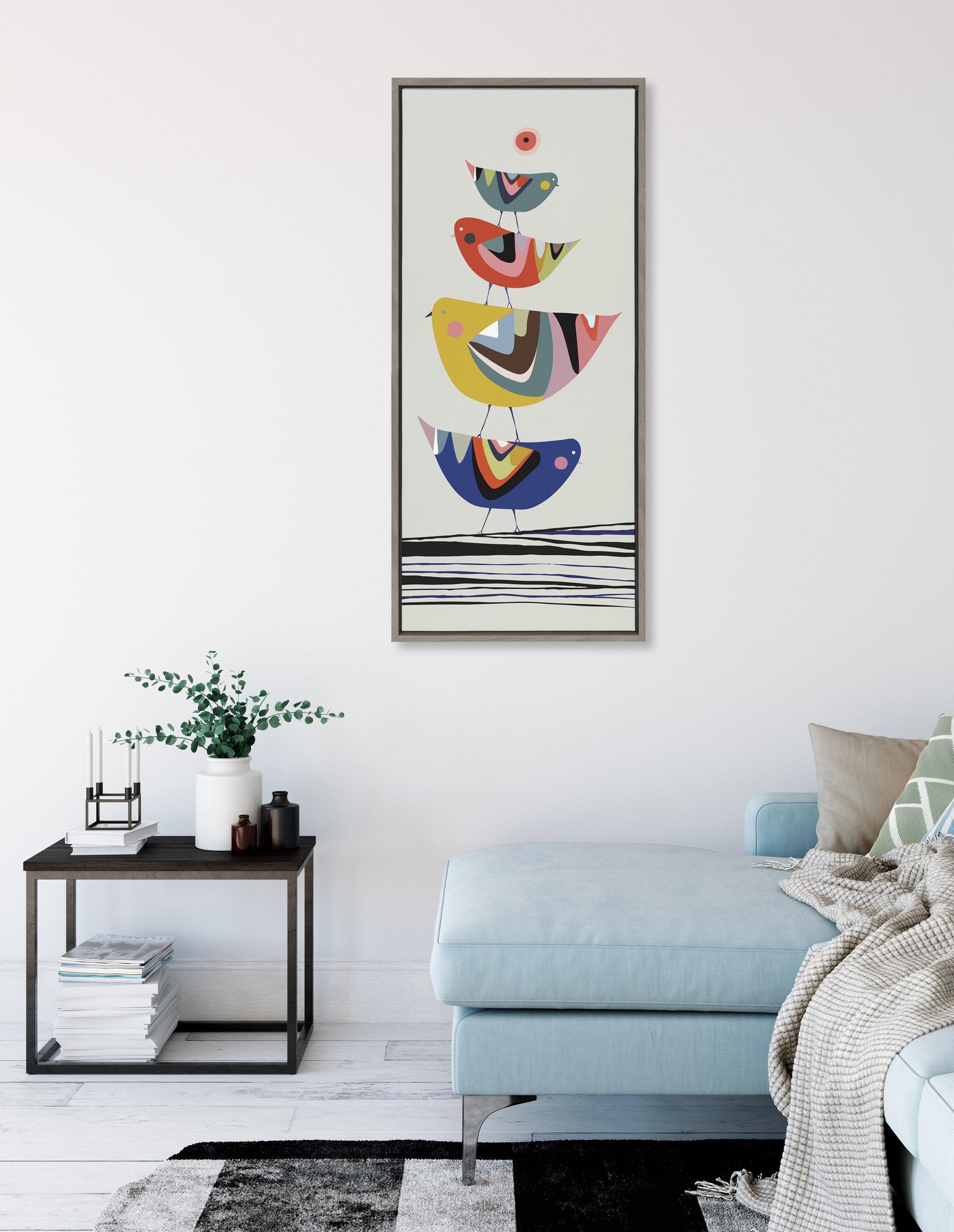 Framed Canvas Sylvie Graywash 18x40 5