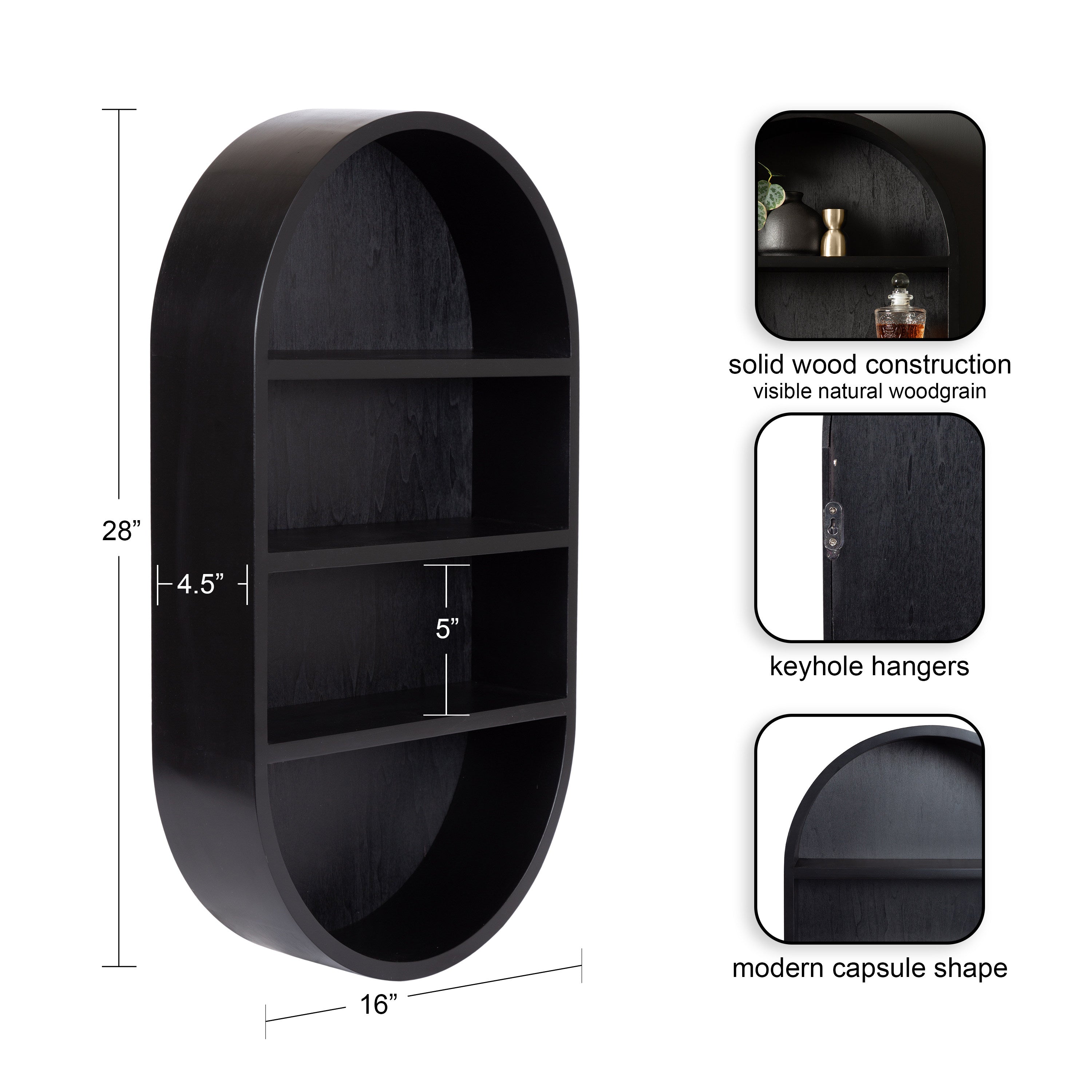 Accent Shelf Black 16x28 2