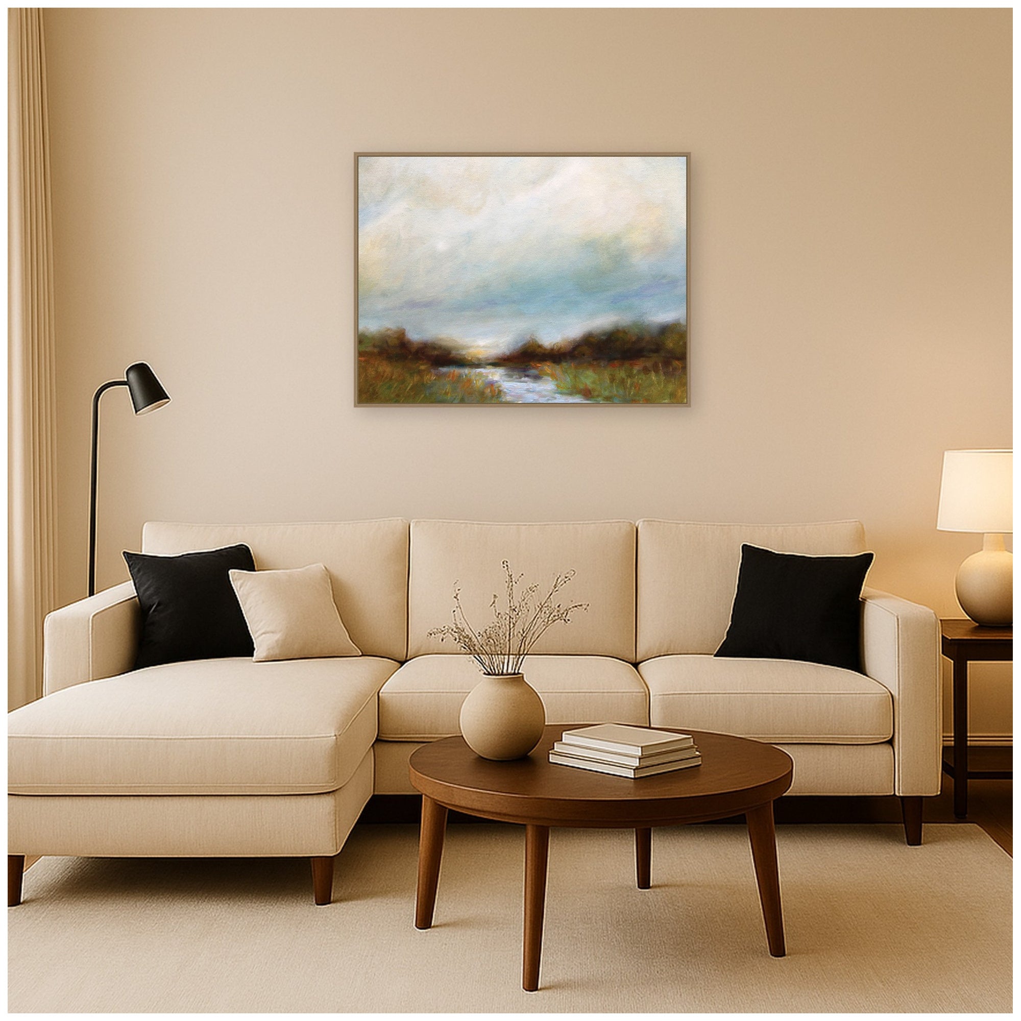 Framed Canvas 42x32 Sylvie Dark Gold 7
