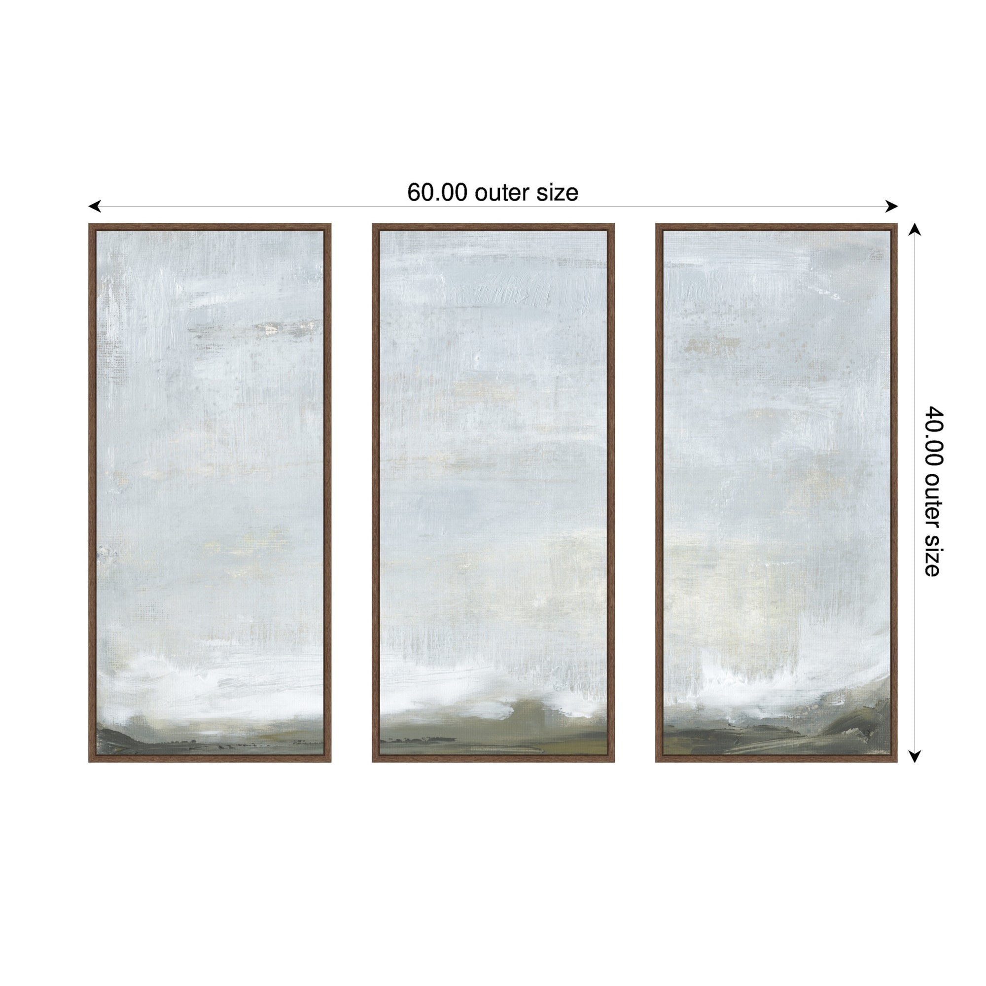Art Set 3 Piece Set 18x40 Sylvie Walnut 2