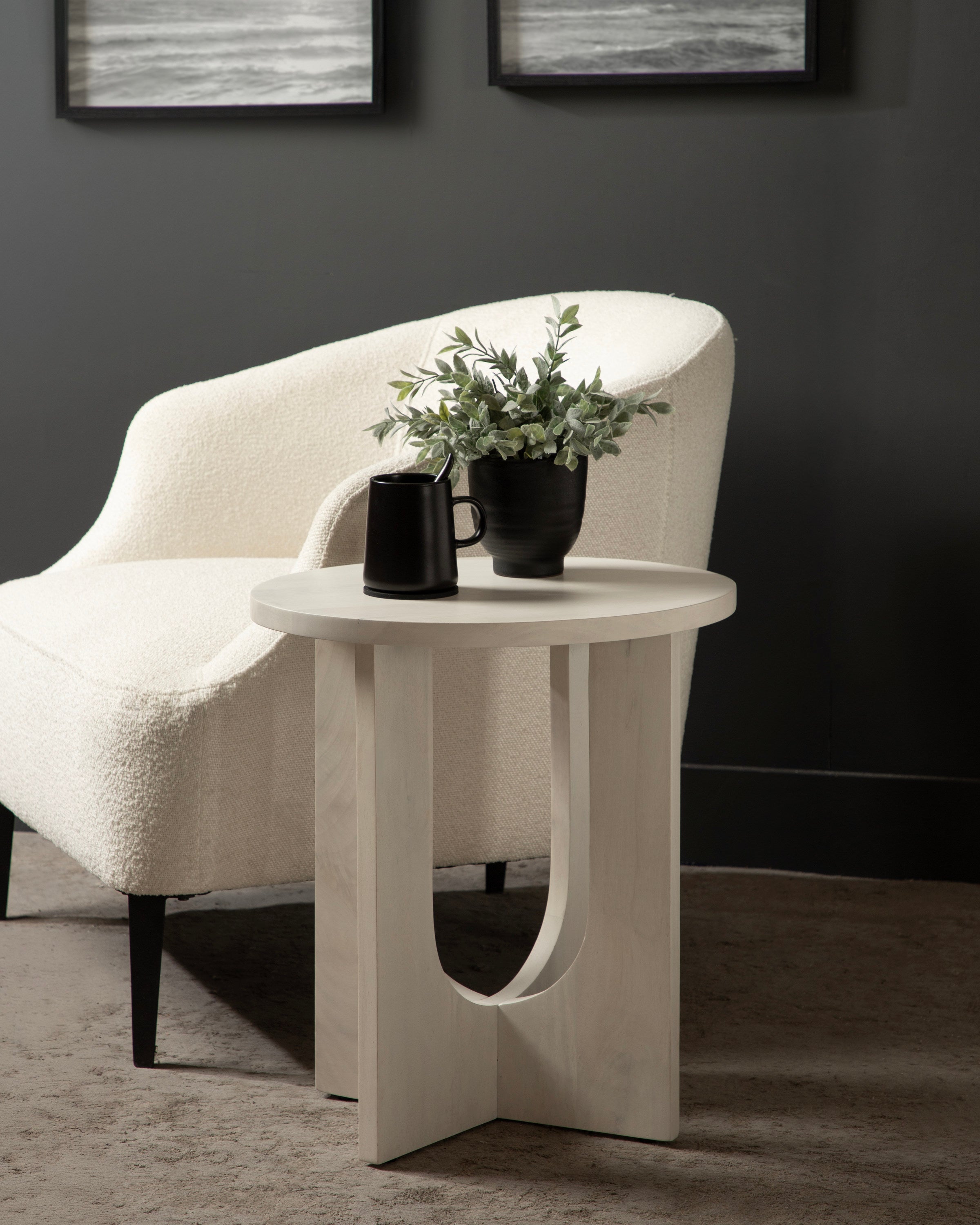 Side Table White 20x16x22 8