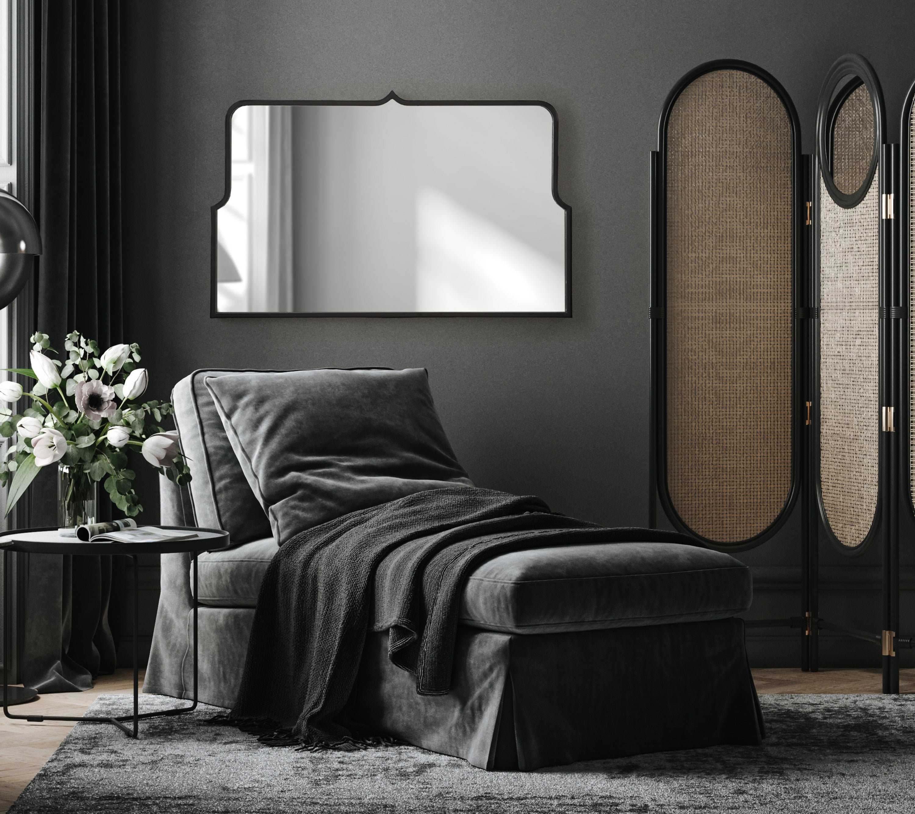 Gezella Scallop Arched Wall Mirror