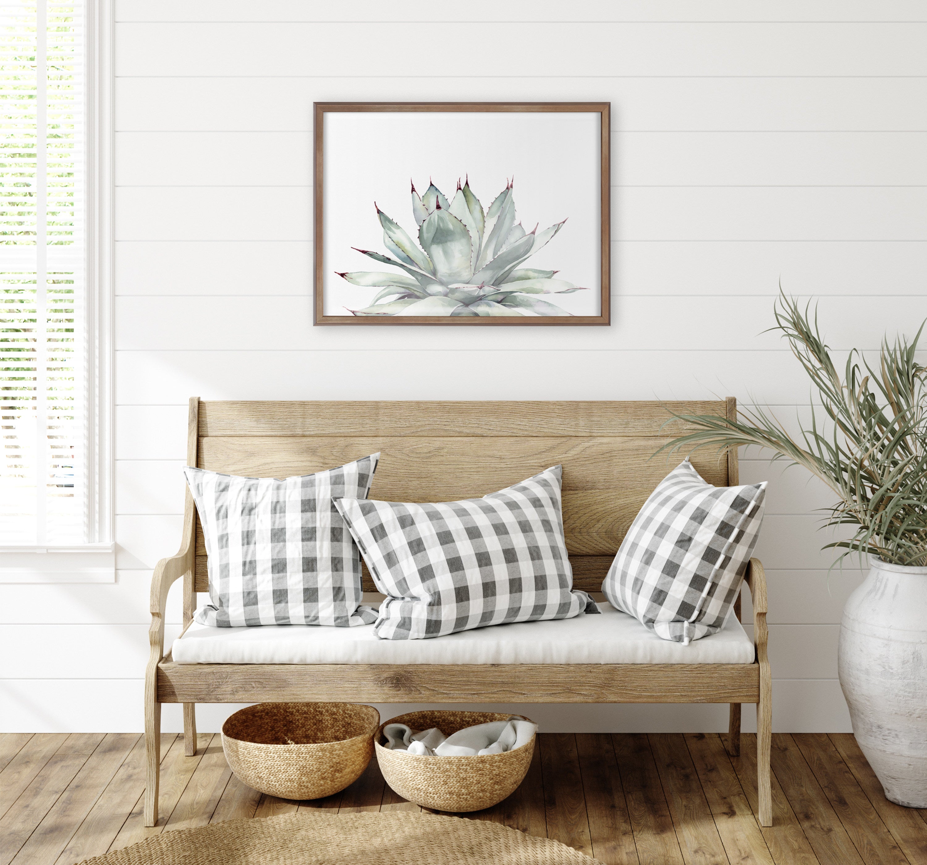 Blake Parrys Agave Framed Printed Glass by Emily Marie Watercolors