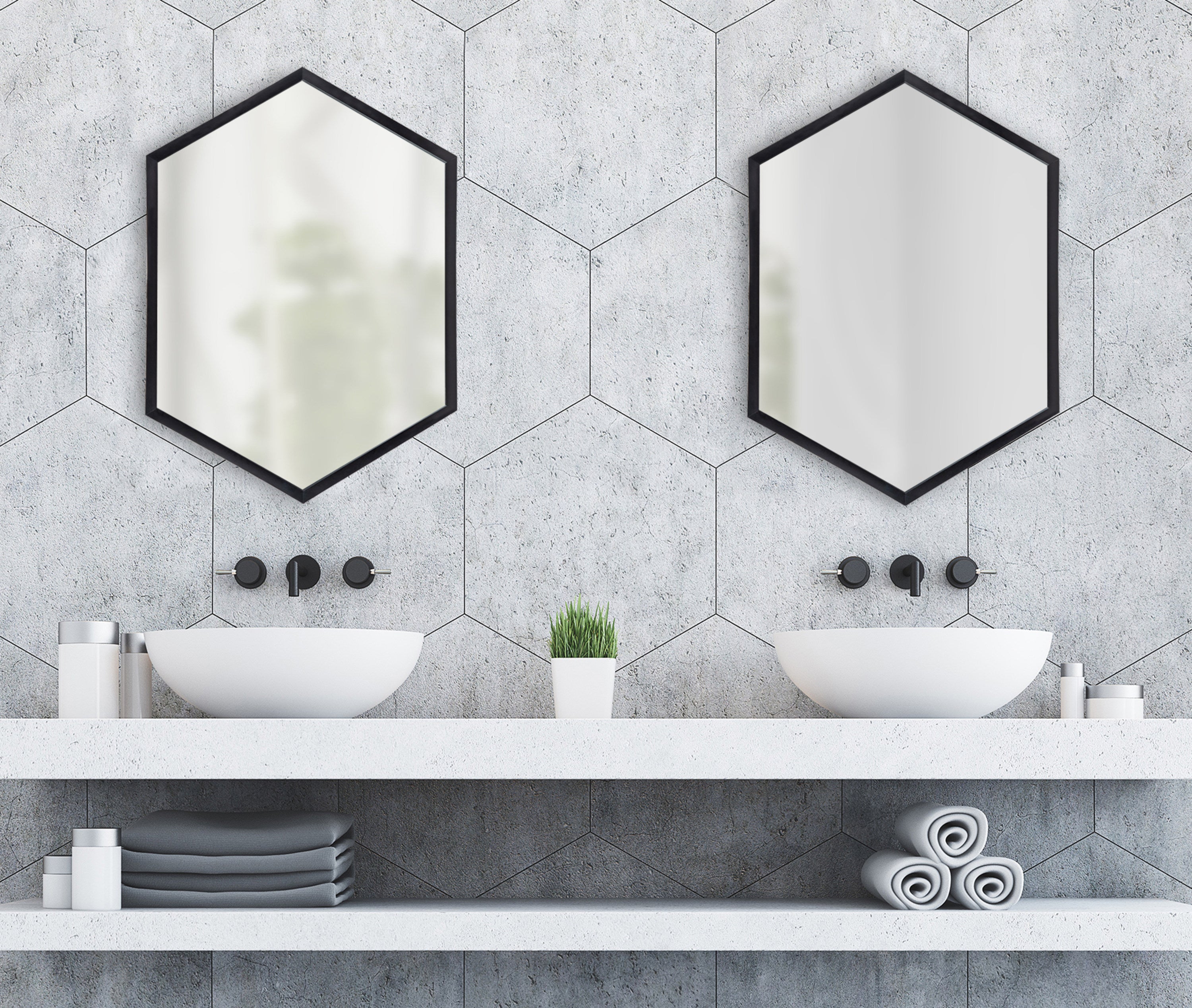 Laverty Framed Hexagon Wall Mirror