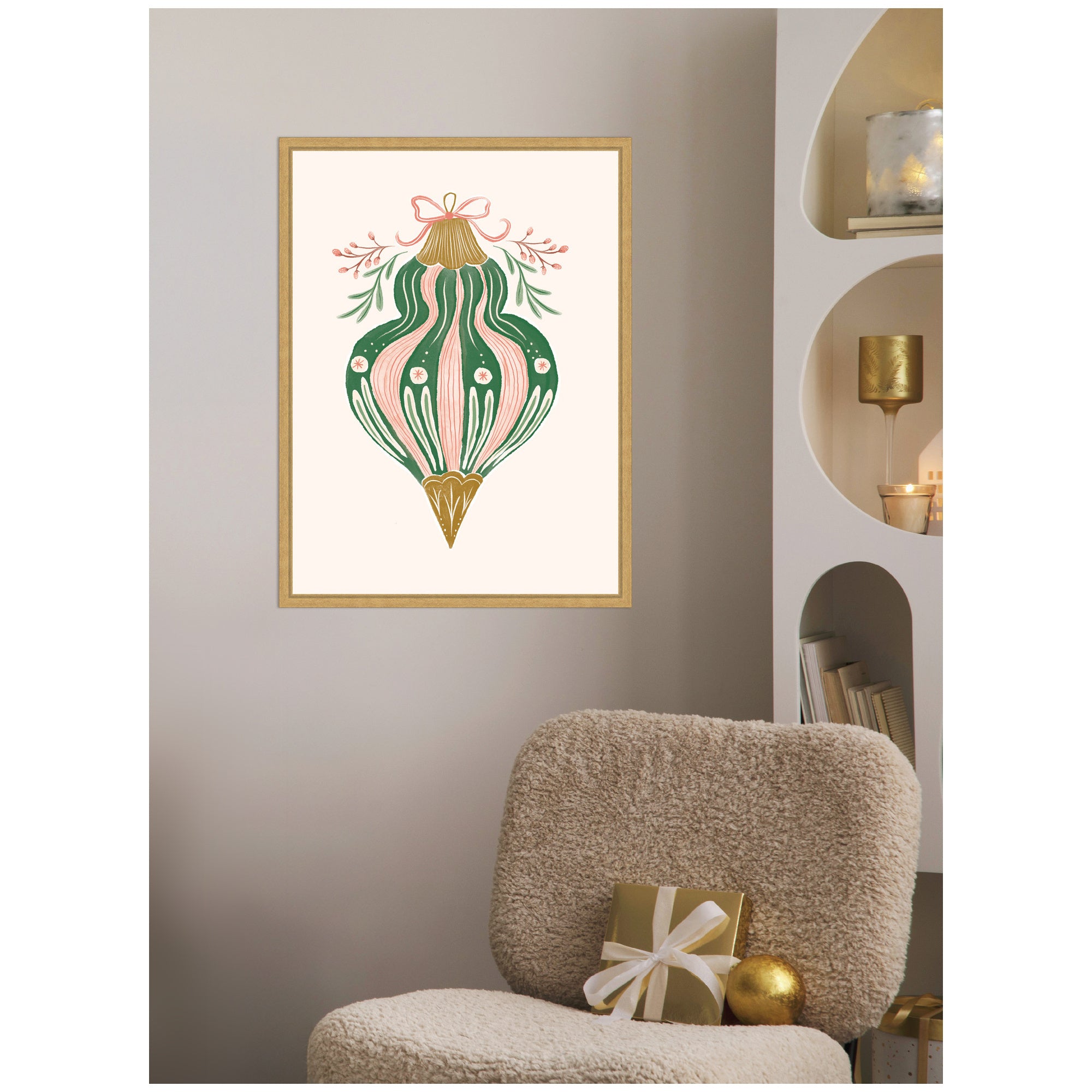 Sylvie Framed Canvas Holiday Ornament Collection 4 by Jill Labieniec