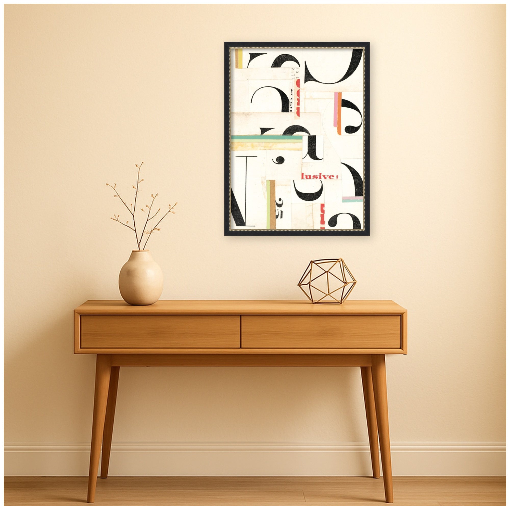 Typography White by Felicia Dadak Framed Mounted Canvas Wall Art Print