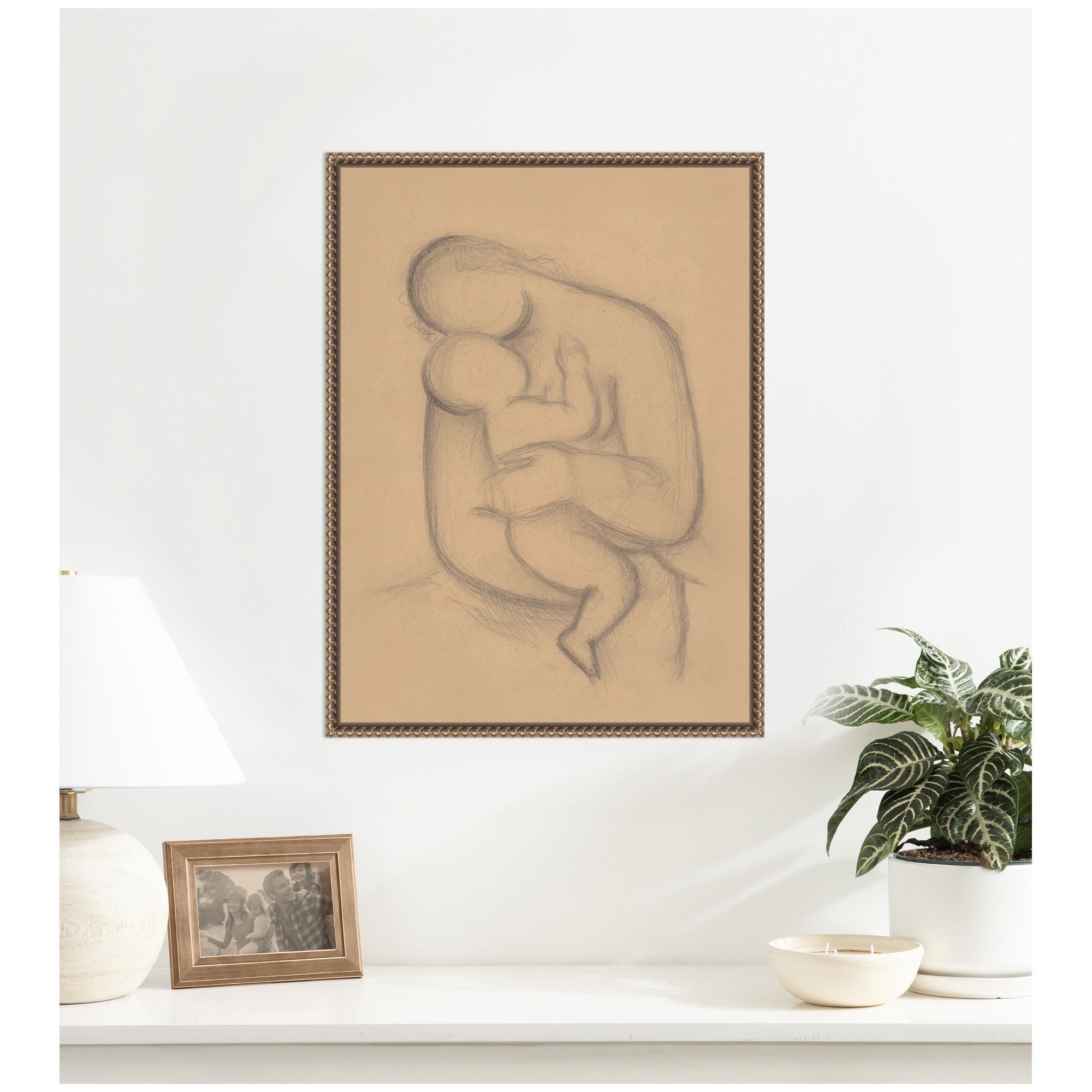 Mother with Child in her Arms Mikulas Galanda by Nostalgia Prints Framed Canvas Wall Art Print